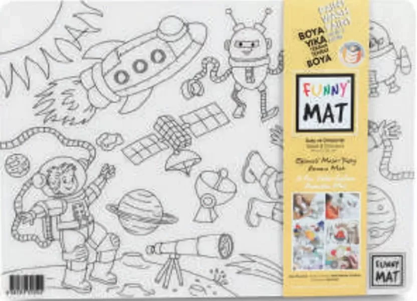 Funny Mat - Uzay Ve Dinozorlar 25 X 35 Cm
