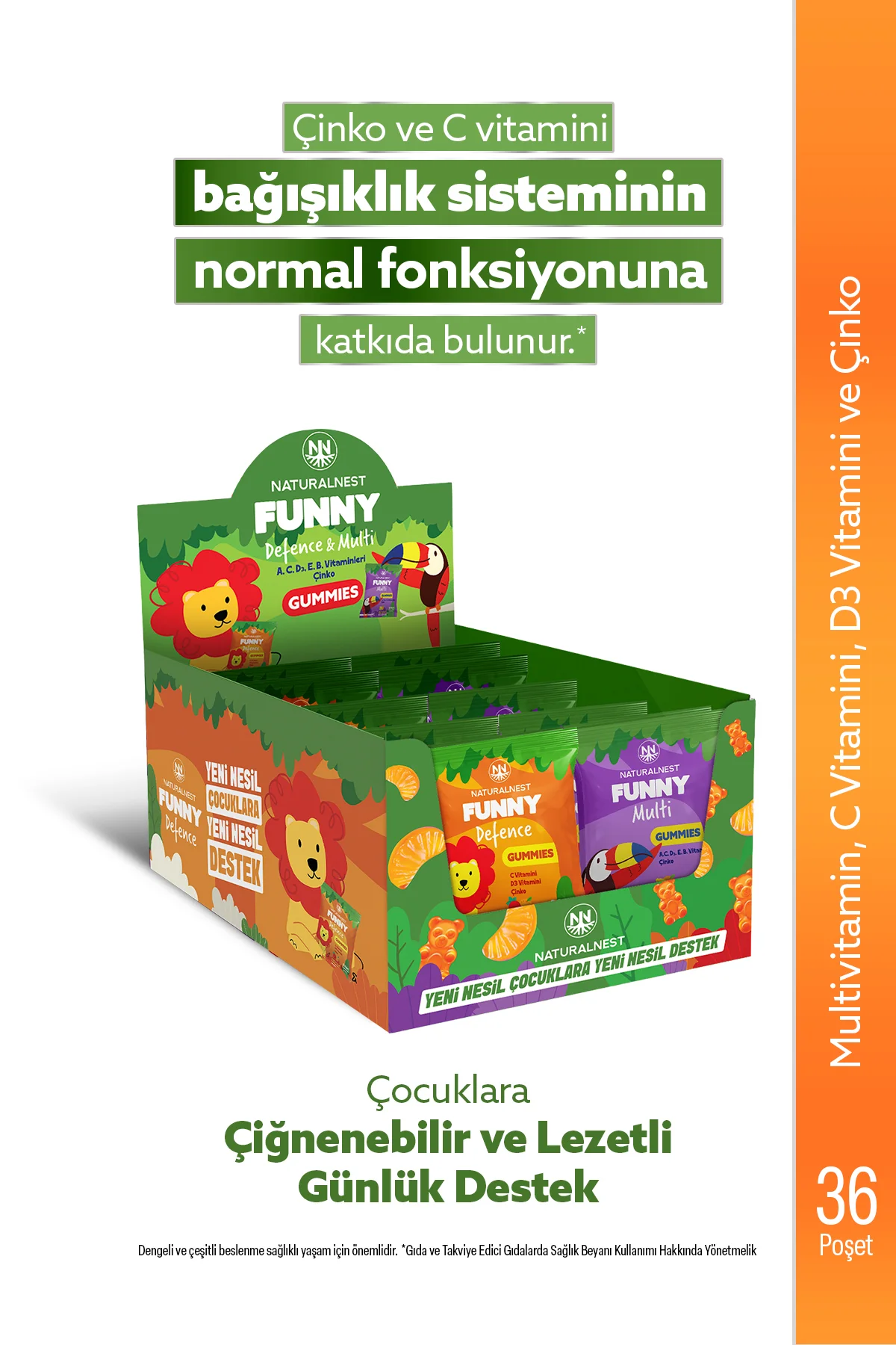 Funny Multi & Defence Gummies — x18 Multi + x18 Defence 36 Paket 288 Çiğnenebilir Jel