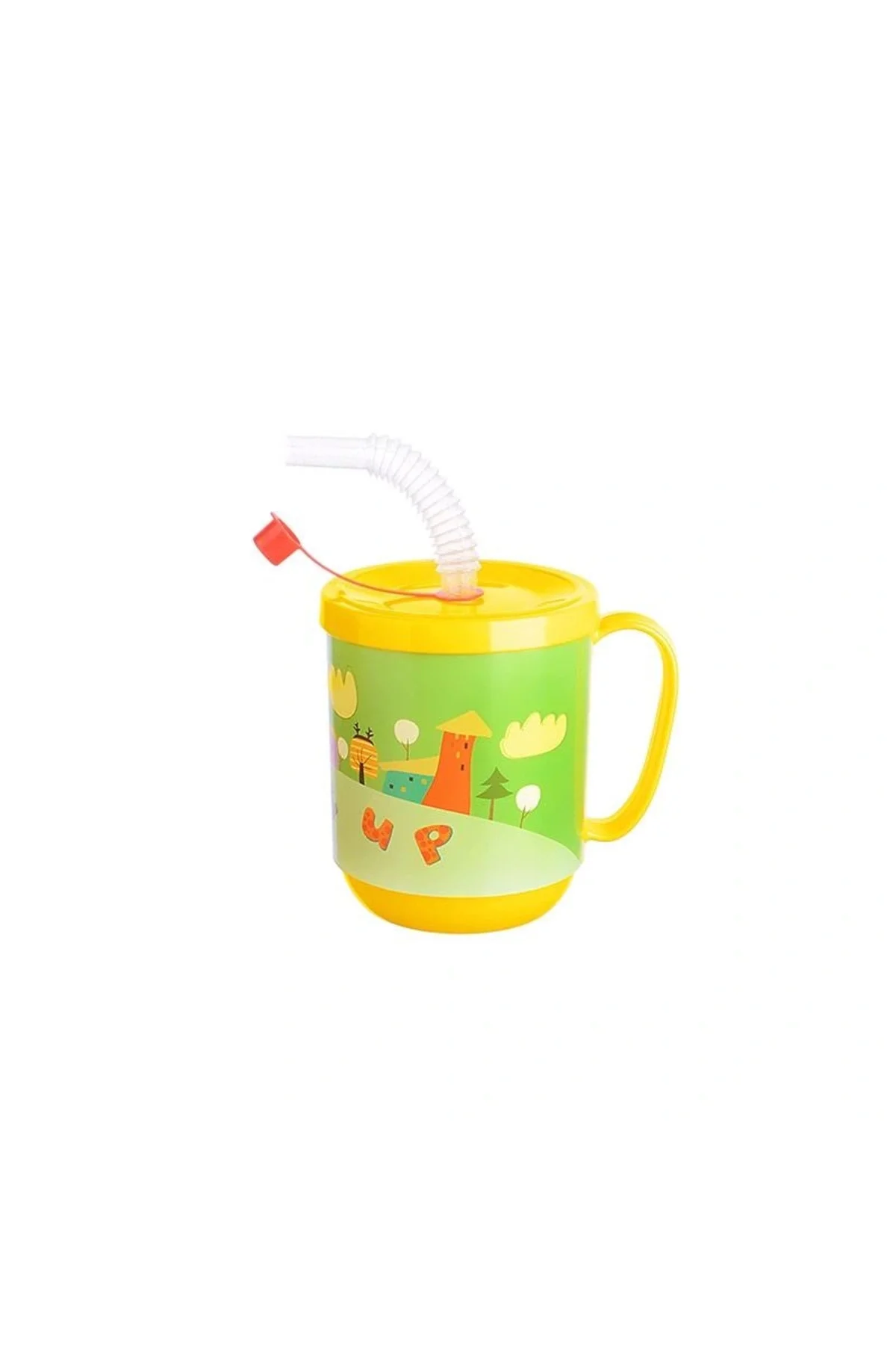 Funny Pipetli Çocuk Içecek Bardağı Desenli Bardak 350Ml Funny Pipetli Çocuk Içecek Bardağı Desenli Bardak 350Ml - Görsel 2