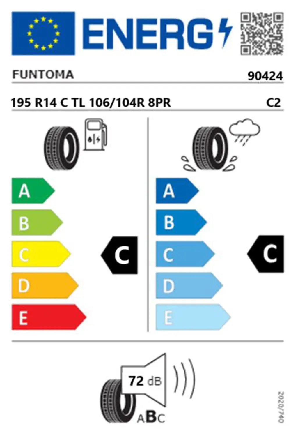Funtoma 195 R14 C TL 106/104R 8PR VANFUN WINTER Kamyonet Kış Last