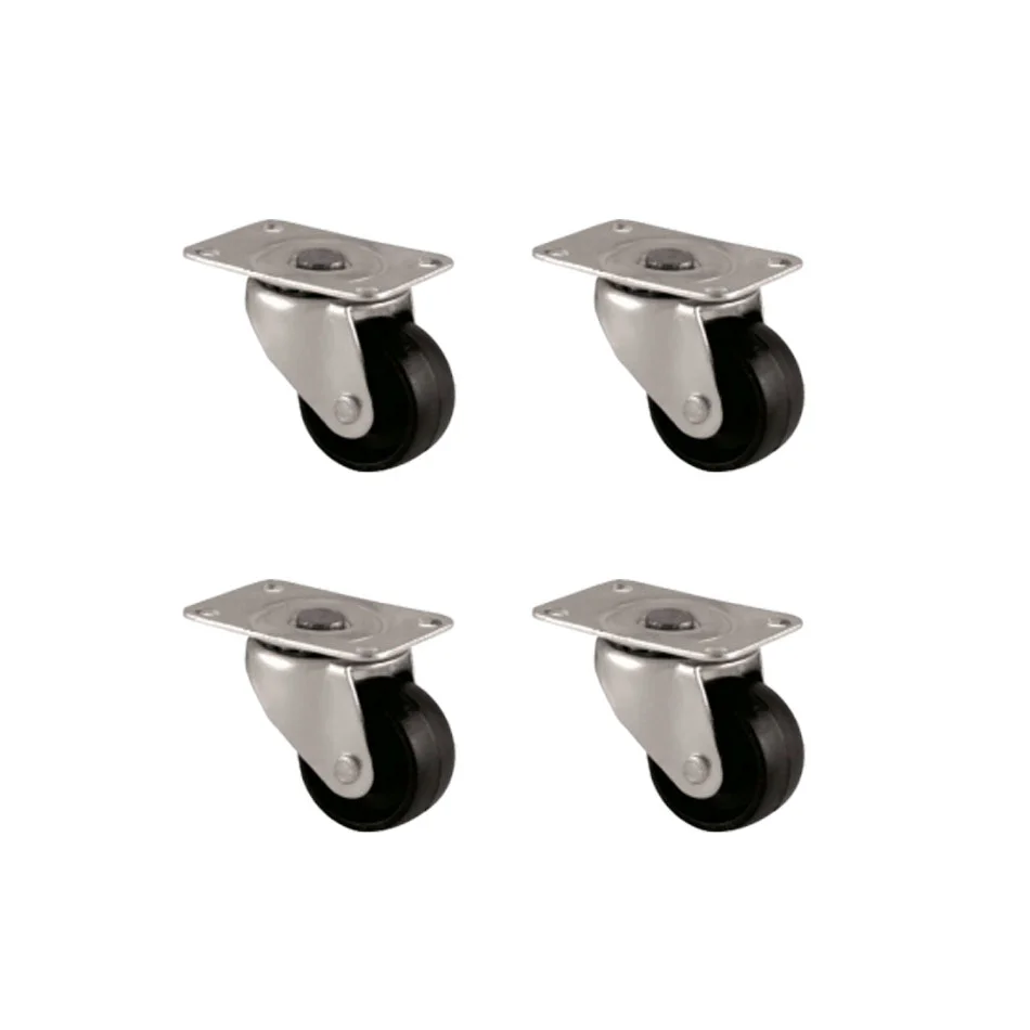 Furç Tablalı Bilyalı Teker - 38MM - Siyah HKS234 - 4 Adet