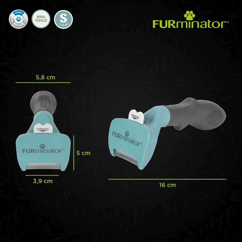 Furminator Kısa Tüylü Short Hair Kediler için Tüy Toplayıcı Kedi Tarağı 3,9cm [S]