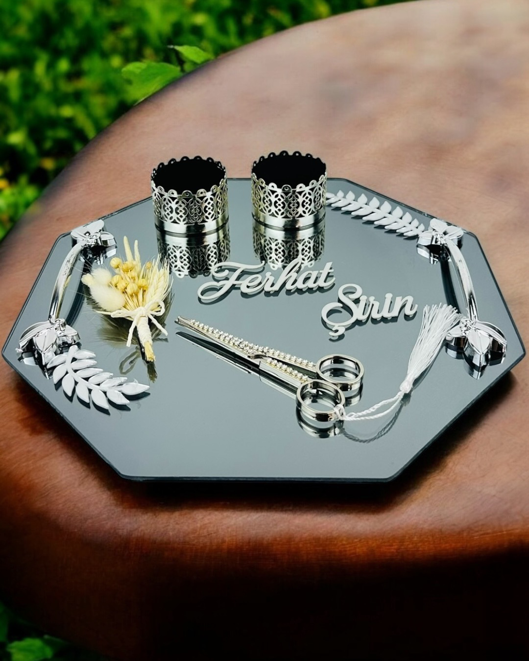 Fusion Sekizgen Gümüş Söz Nişan Tepsisi Fusion Sekizgen Gümüş Söz Nişan Tepsisi