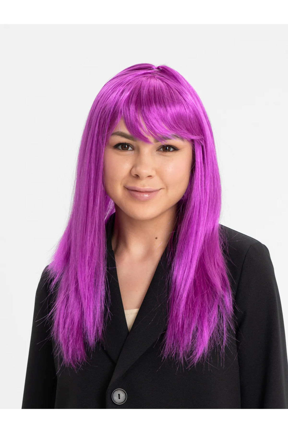 Ok Aksesuar Fuşya Renk Düz Kesim Uzun Parti Peruğu Takma Saç Go506089gosa4765