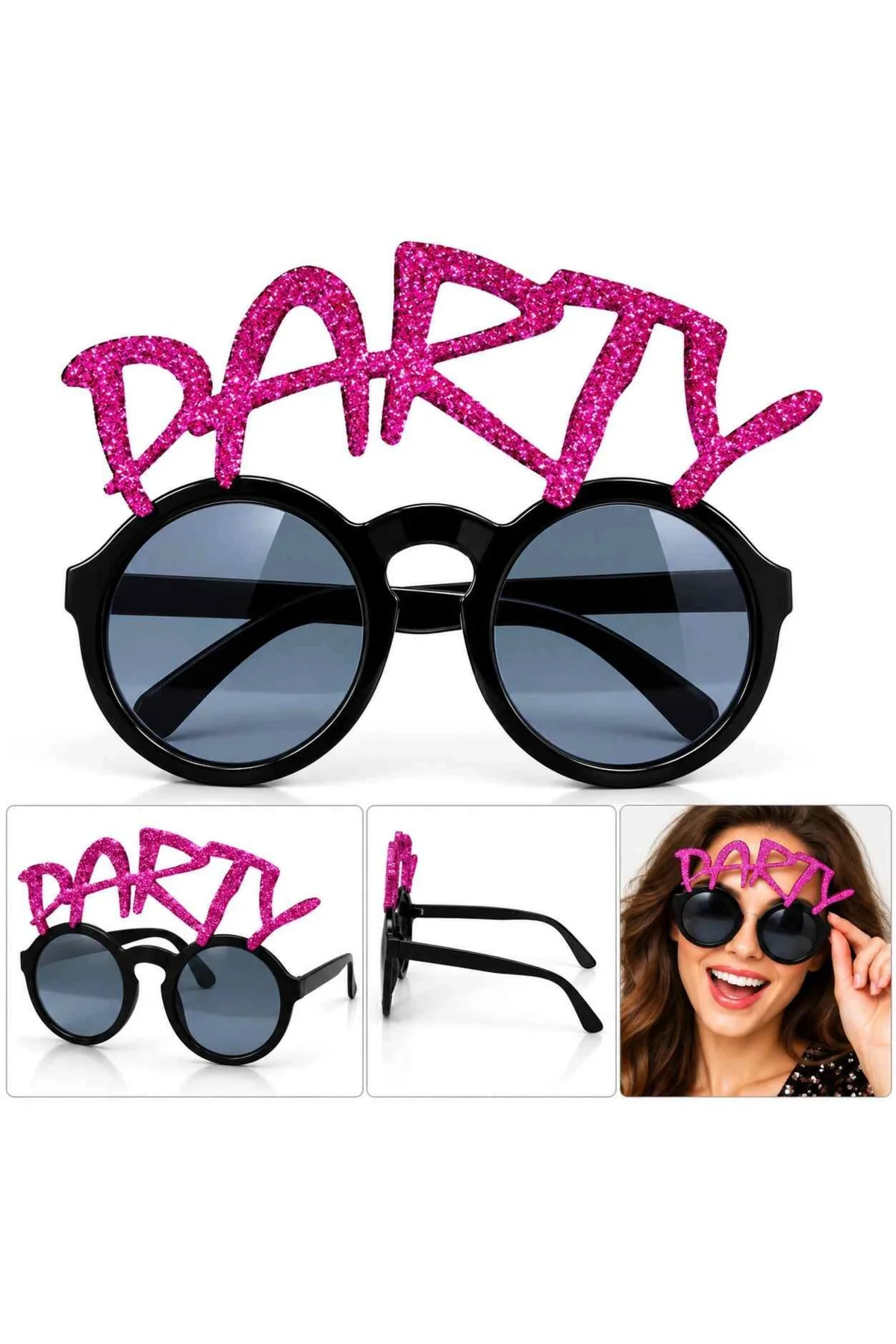 Fuşya Simli Party Yazılı Parti Gözlüğü Fuşya Simli Party Yazılı Parti Gözlüğü