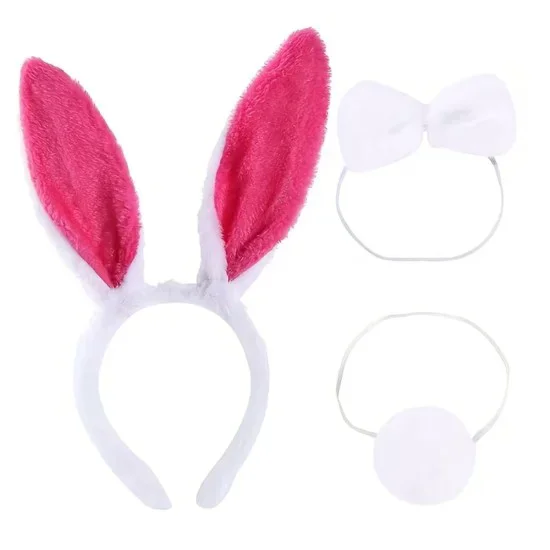 Fuşya Tavşan Kostüm Seti Kız Çocuk Tütü Etek, Taç, Papyon ve Ponp