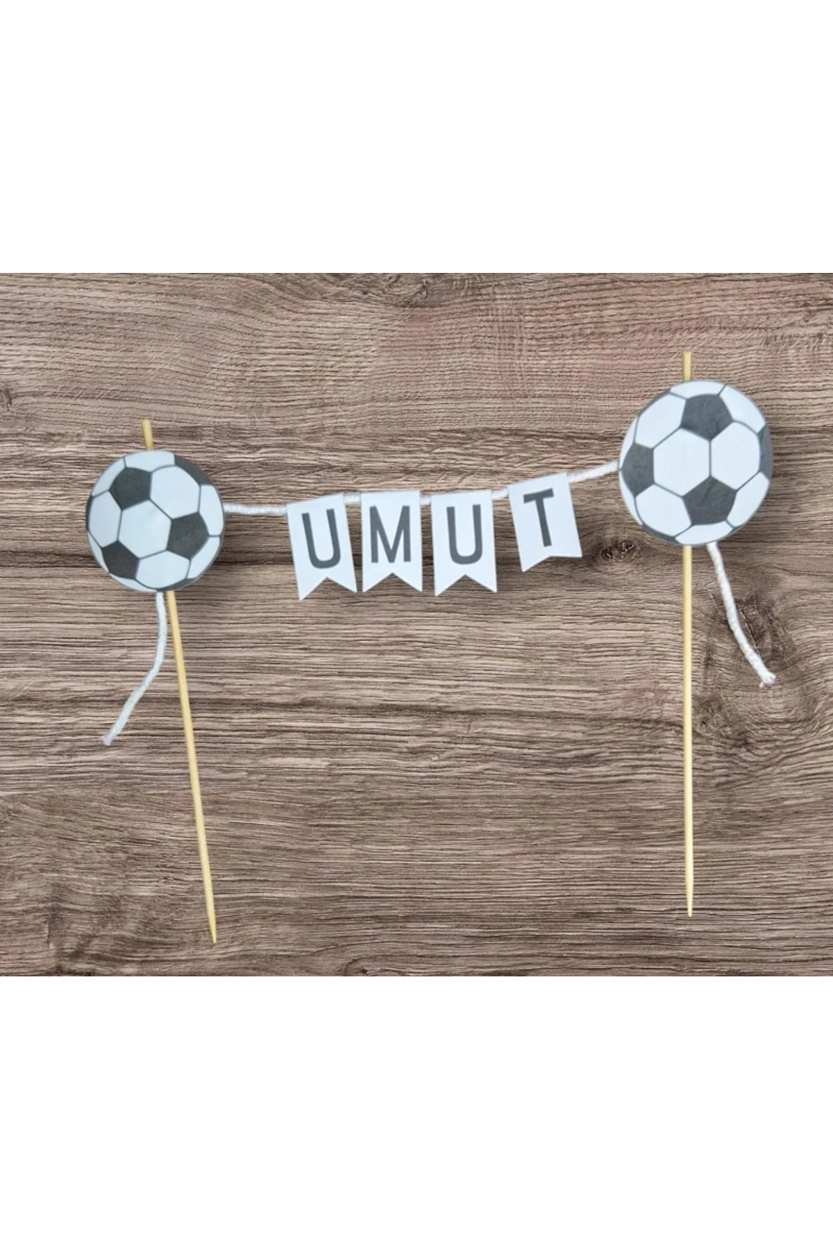 FUTBOL KONSEPTLİ DOĞUM GÜNÜ İSİMLİ PASTA SÜSÜ FLEMASI