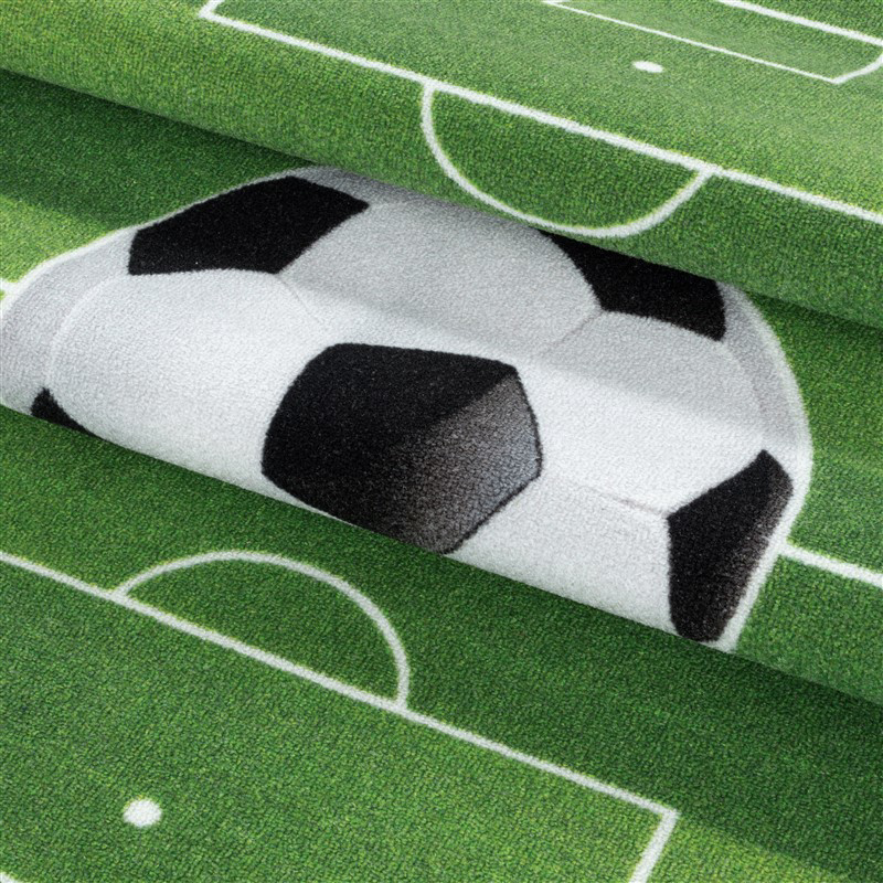 Futbol Sahası Tasarımlı Yeşil Çocuk Odası Halısı Yumuşak Dokulu L Futbol Sahası Tasarımlı Yeşil Çocuk Odası Halısı Yumuşak Dokulu L