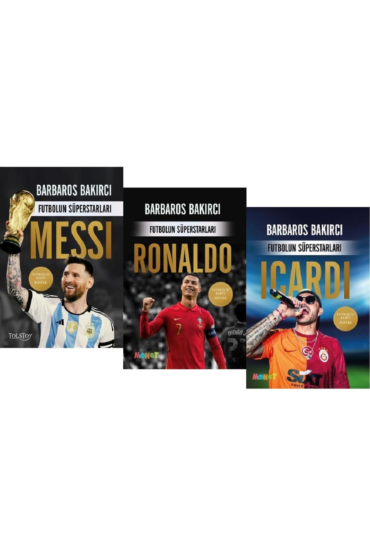 Futbolun Süperstarları Messi + Ronaldo + Icardi / 3 Kitap Set