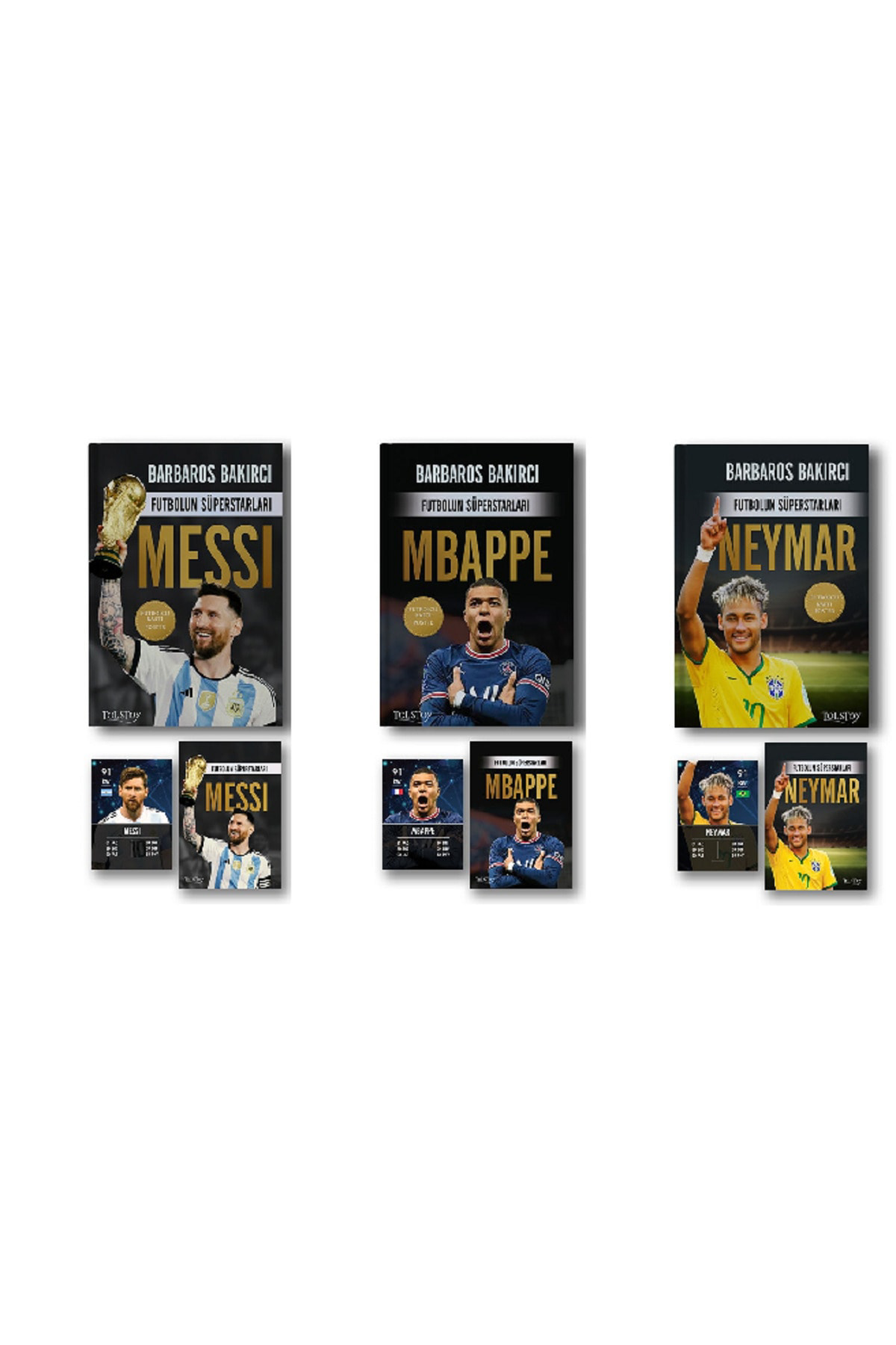 Tolstoy Yayıncılık Futbolun Süperstarlari : Messi + Mbappe + Neymar 3 Kitap Set