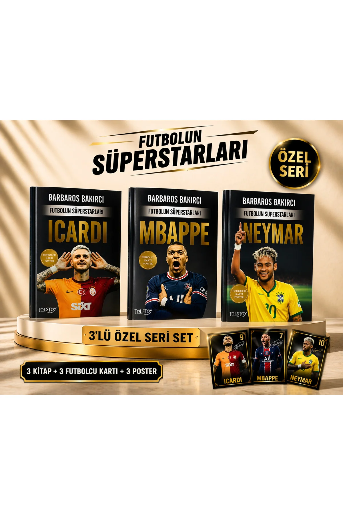 Futbolun Süperstarları 3'lü Kitap Seti- Mbappe, Neymar