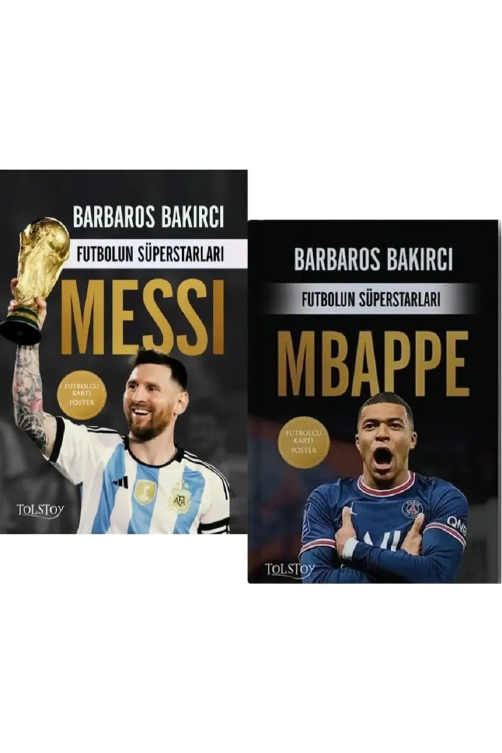 Futbolun Süperstarları Messi + Mbappe / 2 Kitap + 2 Poster + 2 Fu