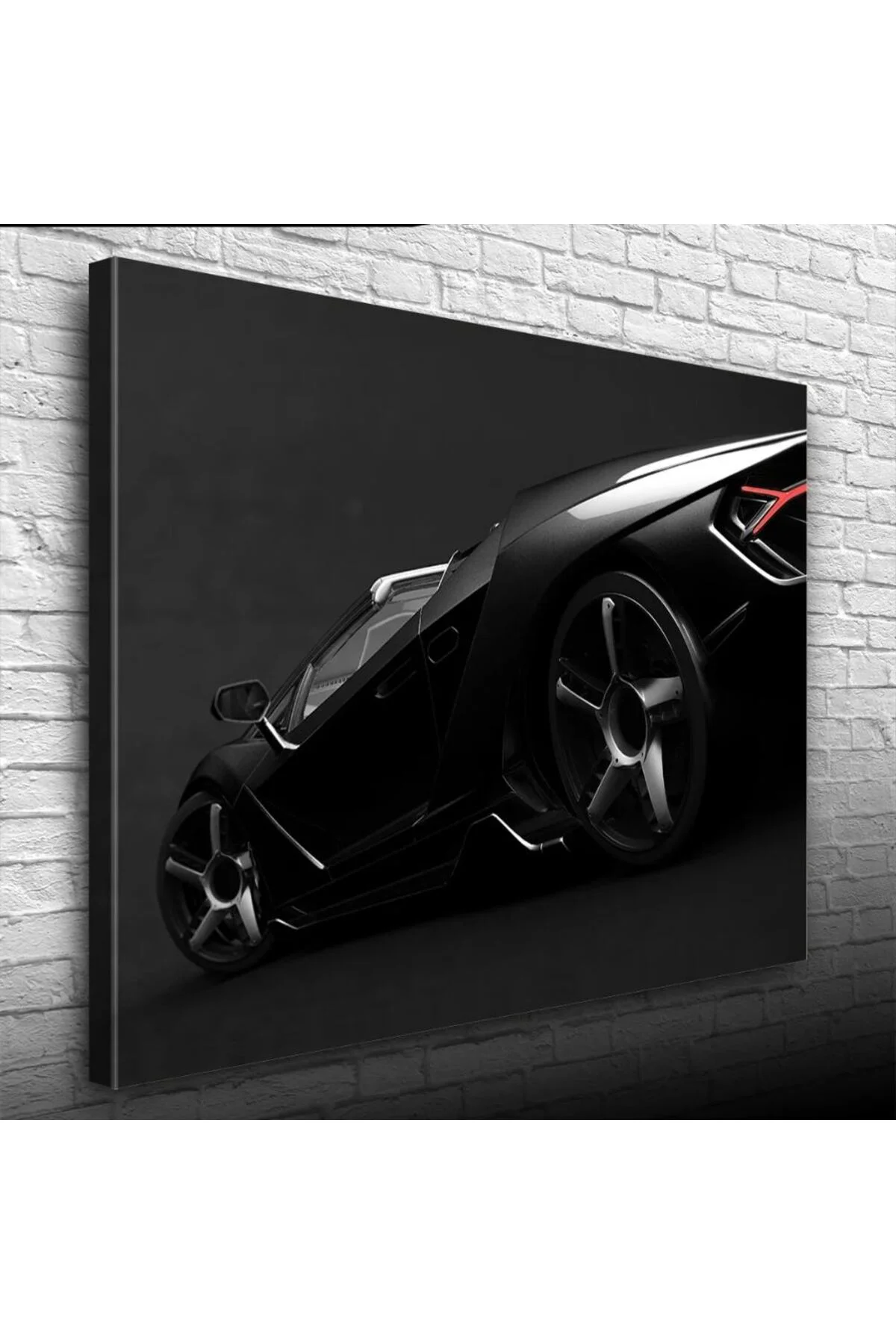 Futuristik Siyah Spor Otomobil Kanvas Tablo 50 x 70