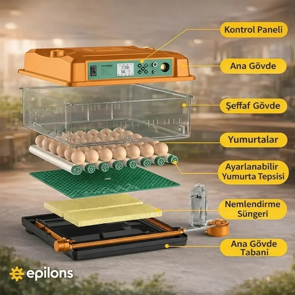 FX100 Tam Otomatik Kuluçka Makinesi – 100 Yumurta Kapasiteli | Yeni Nesil Havalandırma | Otomatik Motorlu Su Alma Sistemi | Dijital Isı ve Nem Kontrol Fiyatı, Yorumları ve Özellikleri