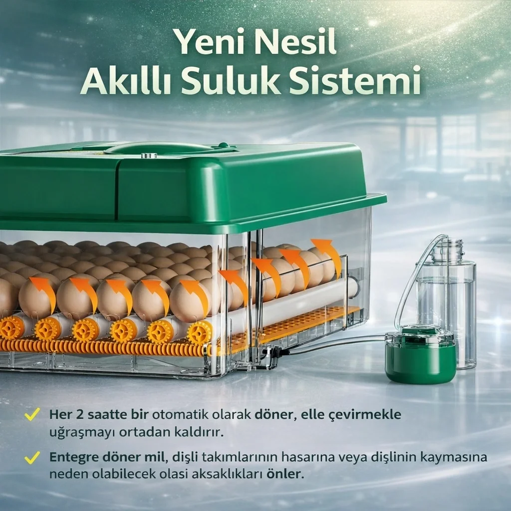 FX64 Model Tam Otomatik Kuluçka Makinesi Yeni Nesil Havalandırmalı Sulu Sistem