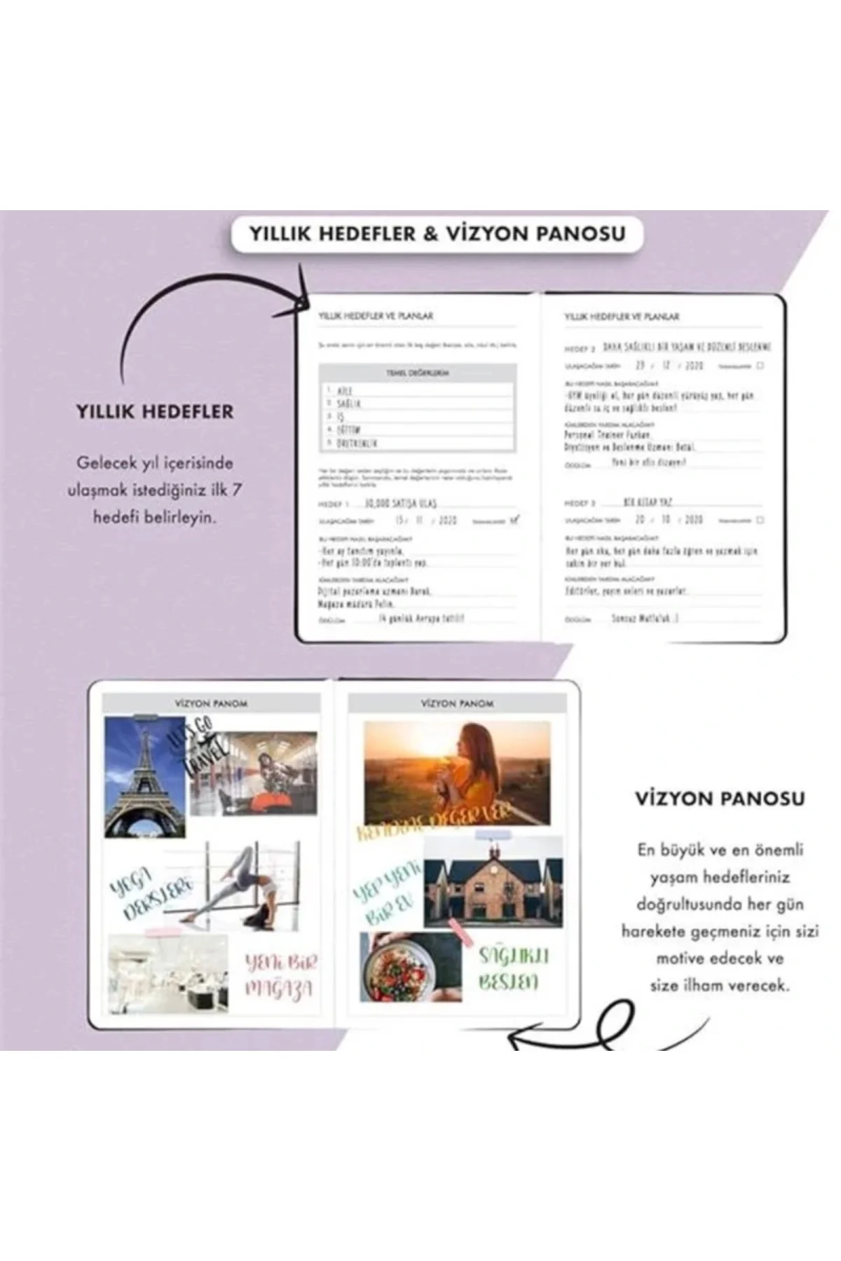 Fz Planner Tarihsiz Haftalık Planlayıcı Deri Ajanda Etnik, Lila