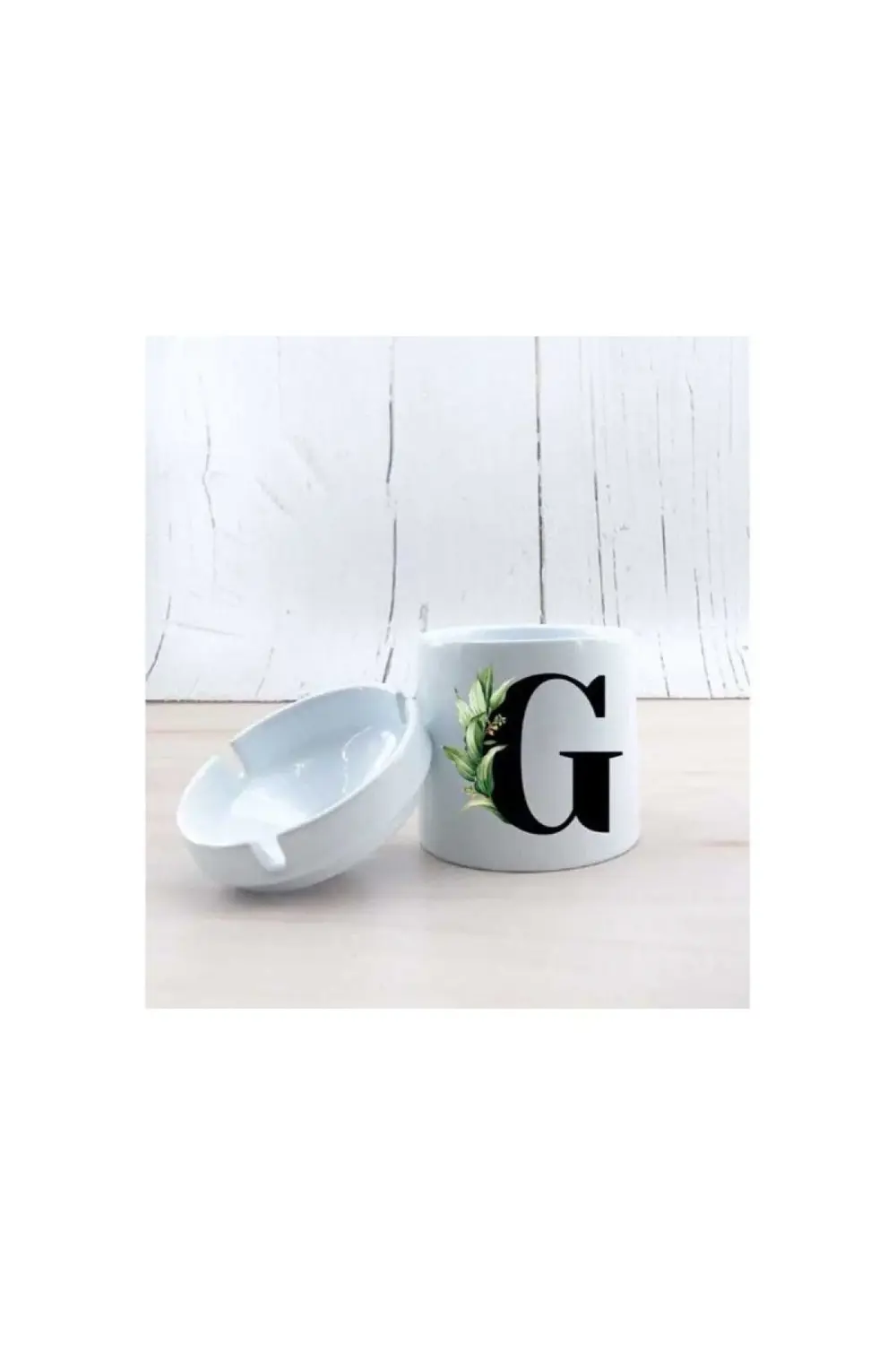 G Harf Yapraklı Seramik Küllük