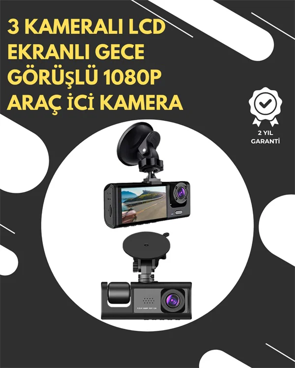G-sensör Ve Hareket Algılama Destekli 1080p Araç İçi Güvenlik Kam
