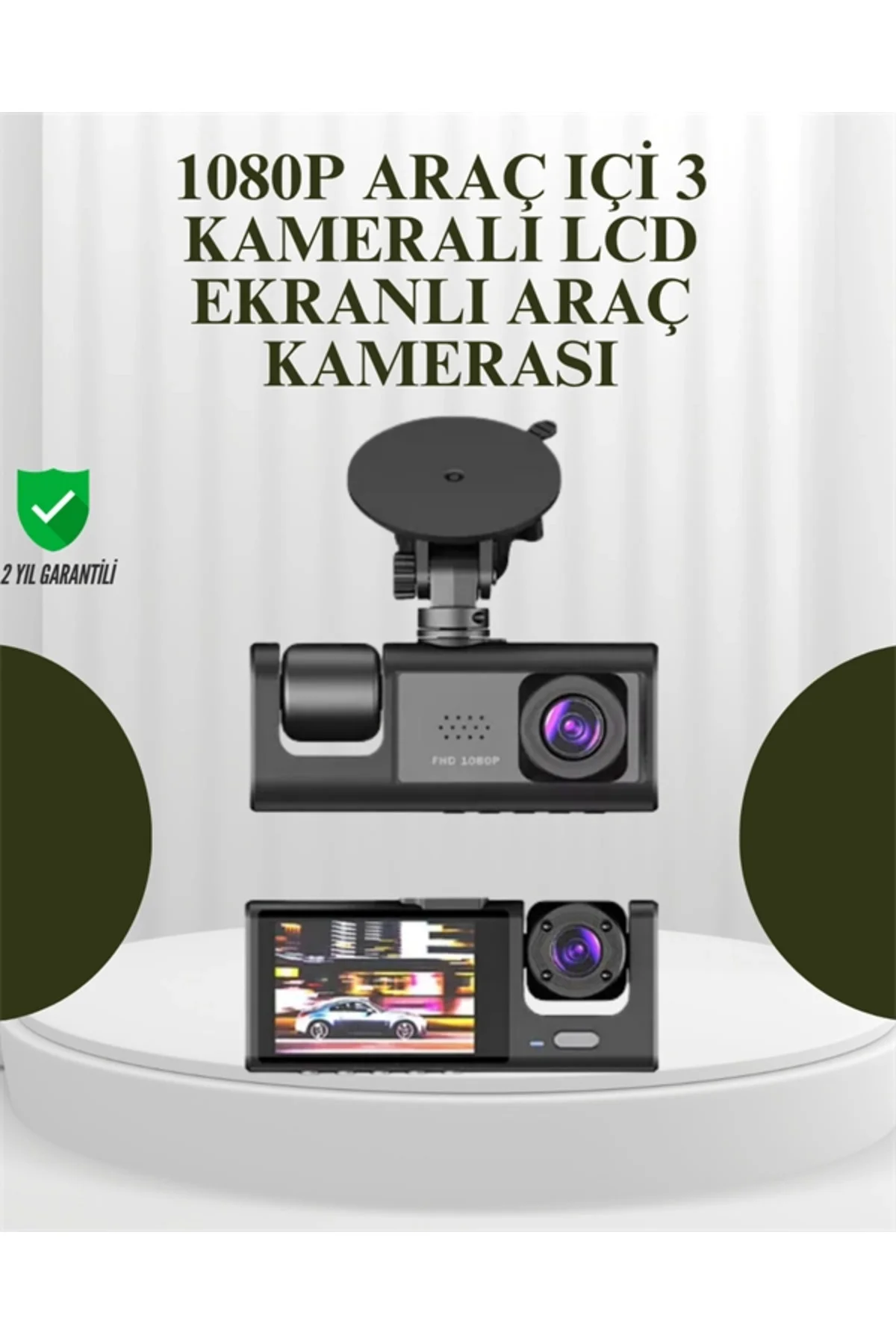 G-sensörlü 3'lü Kayıtlı Araç Kamerası