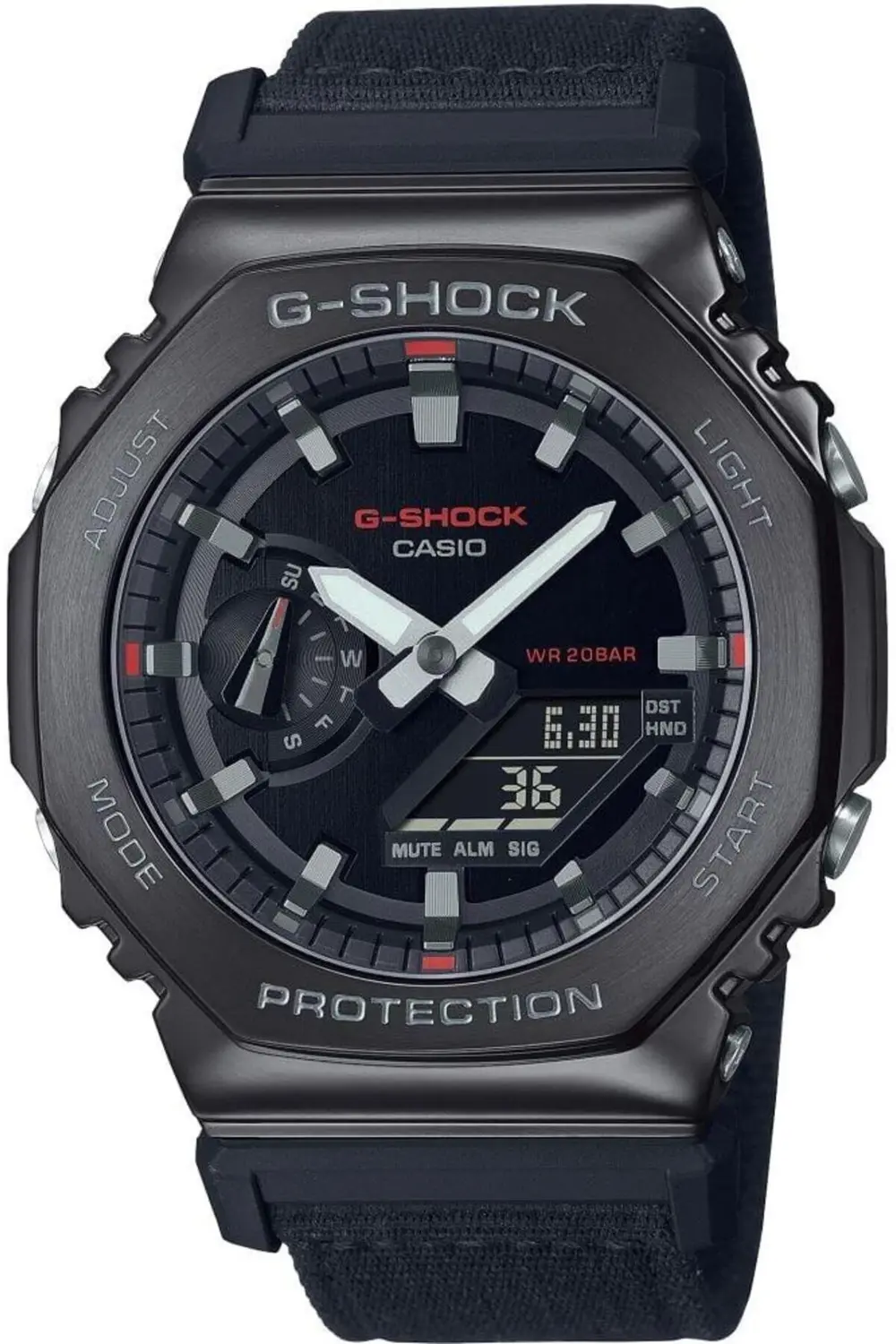 G-Shock GM-2100CB-1ADR G-STEEL Siyah Renk Kumaş Kordon 20 ATM Su