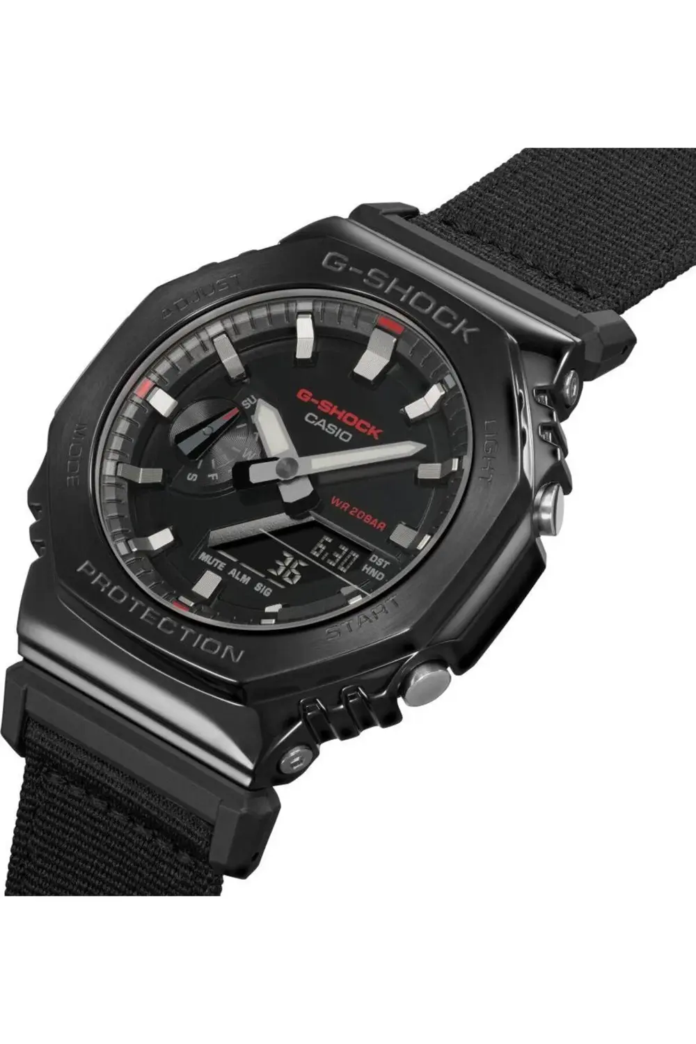 G-Shock GM-2100CB-1ADR G-STEEL Siyah Renk Kumaş Kordon 20 ATM Su