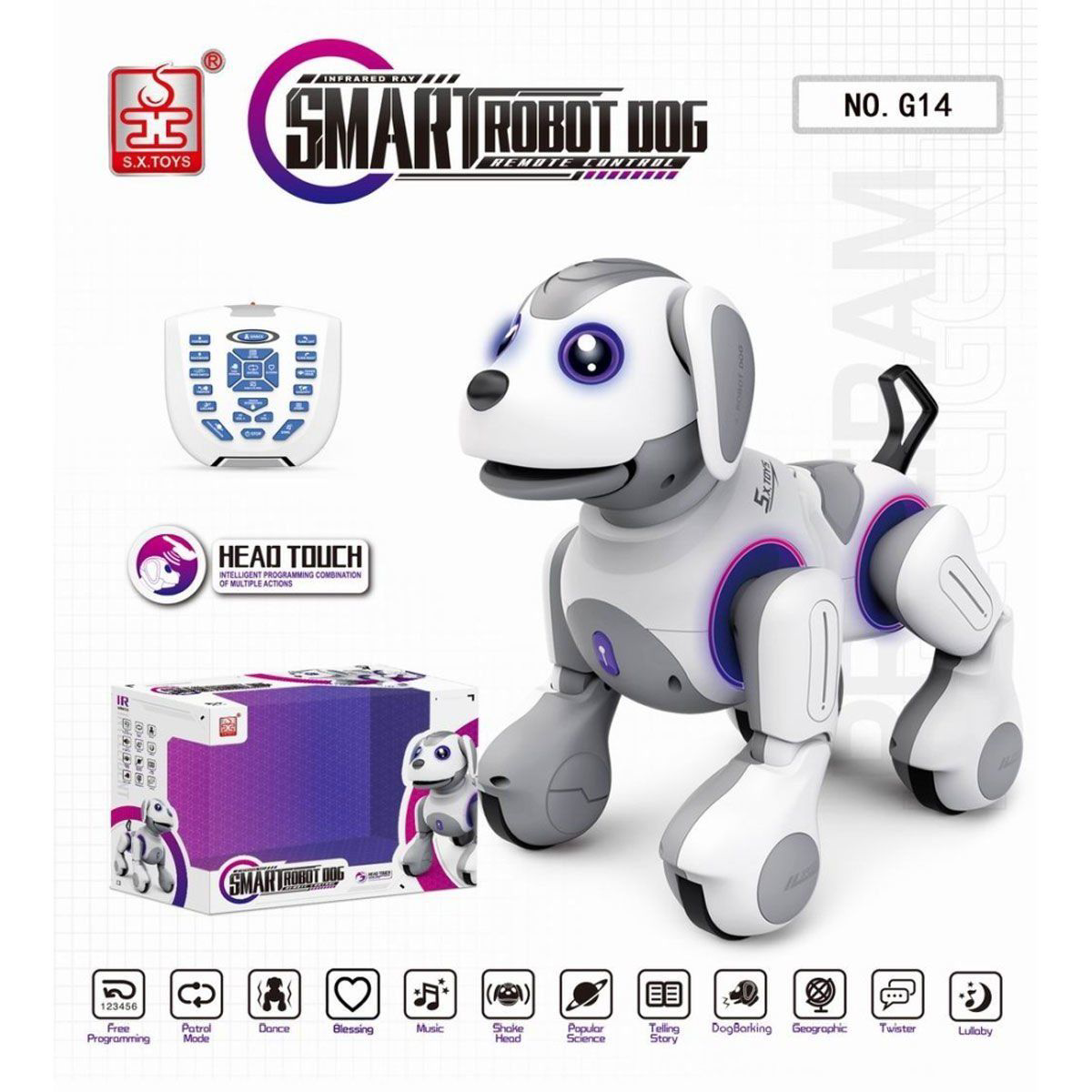 G14 Kumanlı Şarjlı Smart İnteraktif Akıllı Robot Köpek -Vardem Oy