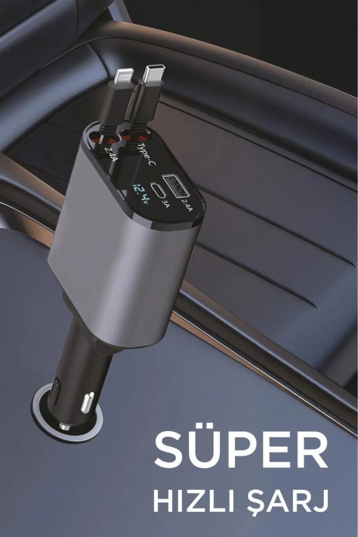 G16 120W Süper Hızlı Şarjlı Transmitter Araç Şarj Cihazı – Çift T