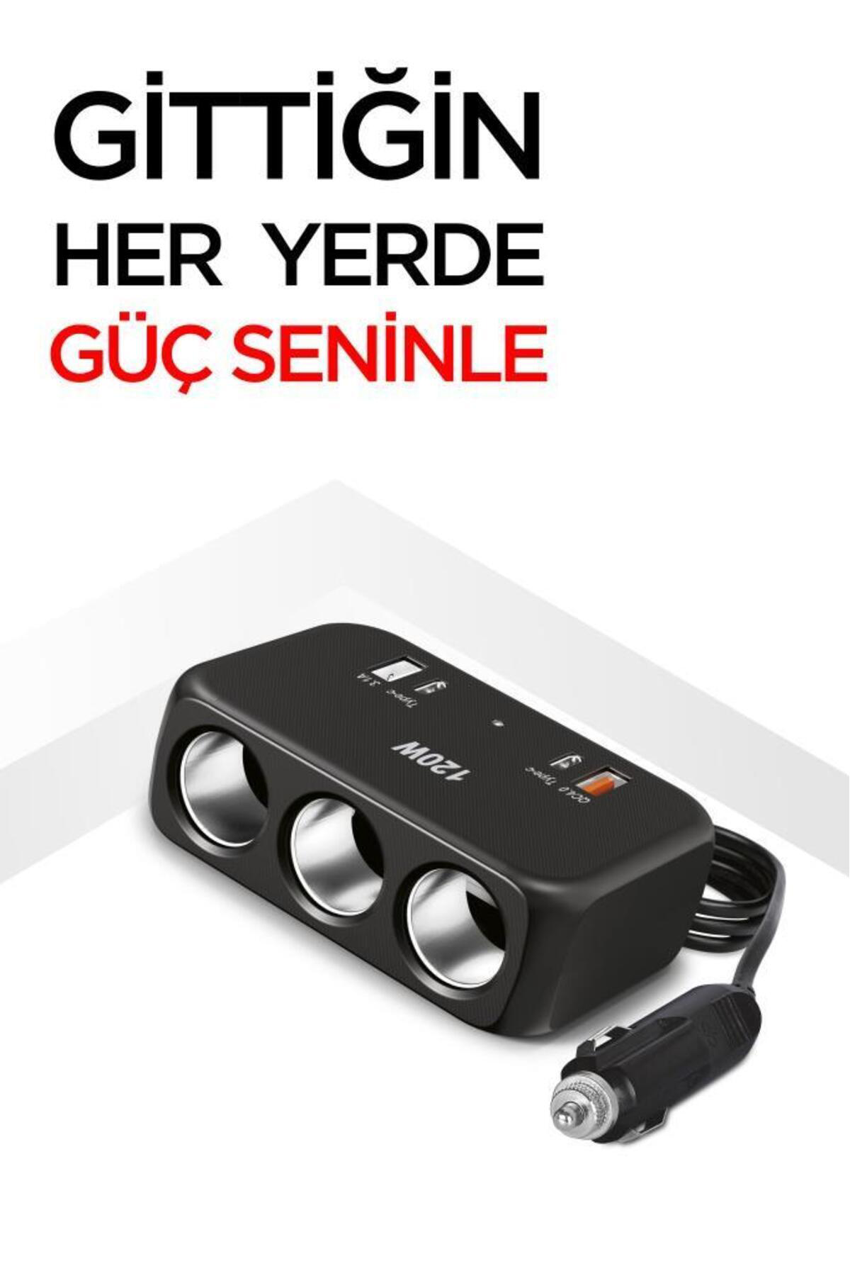 Torima G18 Araç İçi Çakmak Çoklayici – 120W, 3 Çakmak Soketi, Type-C & U Torima G18 Araç İçi Çakmak Çoklayici – 120W, 3 Çakmak Soketi, Type-C & U