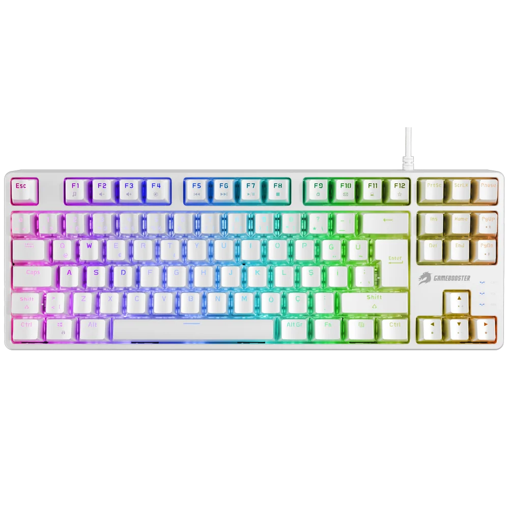 G23 Enigma TKL Rainbow Aydınlatmalı Red Switch Mekanik Beyaz Oyun Klavyesi