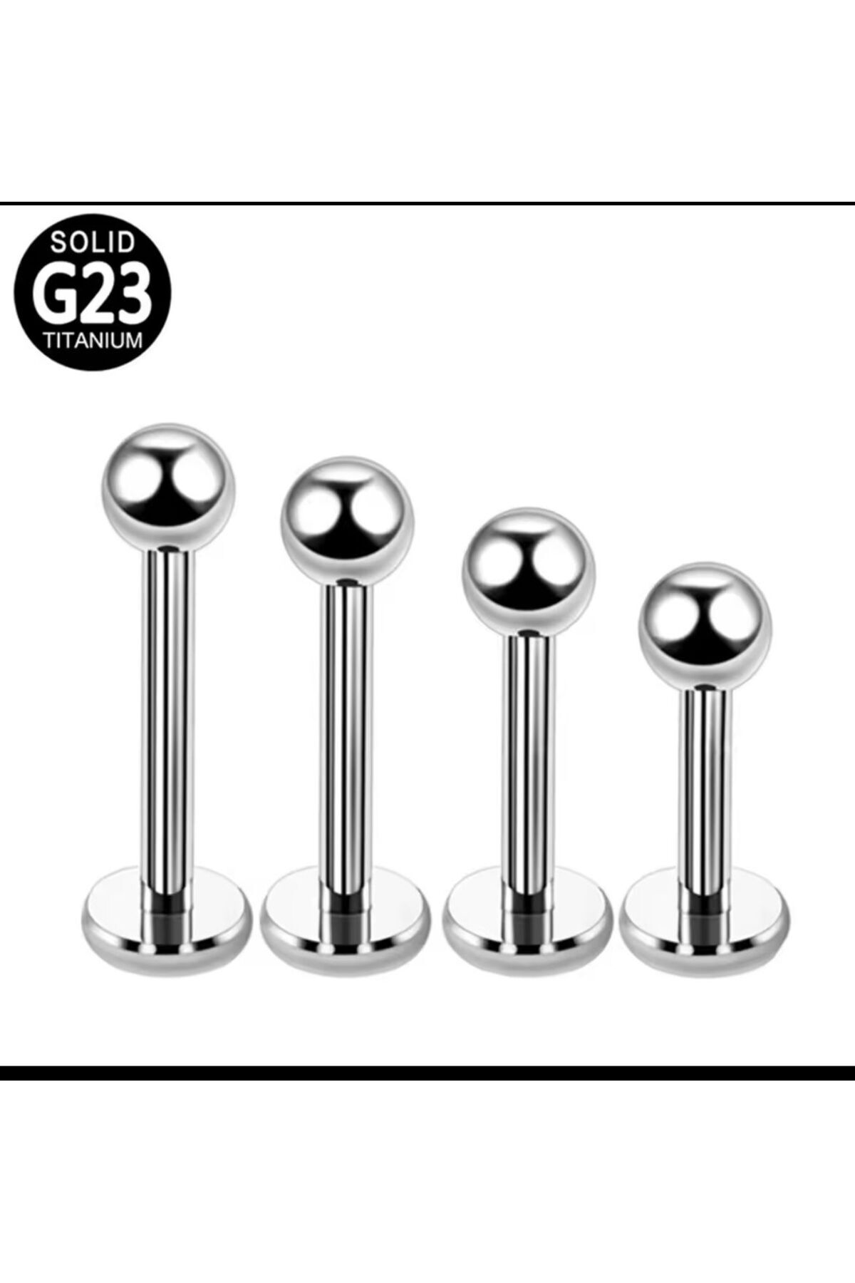 g23 titanium klasik tek toplu labret piercing