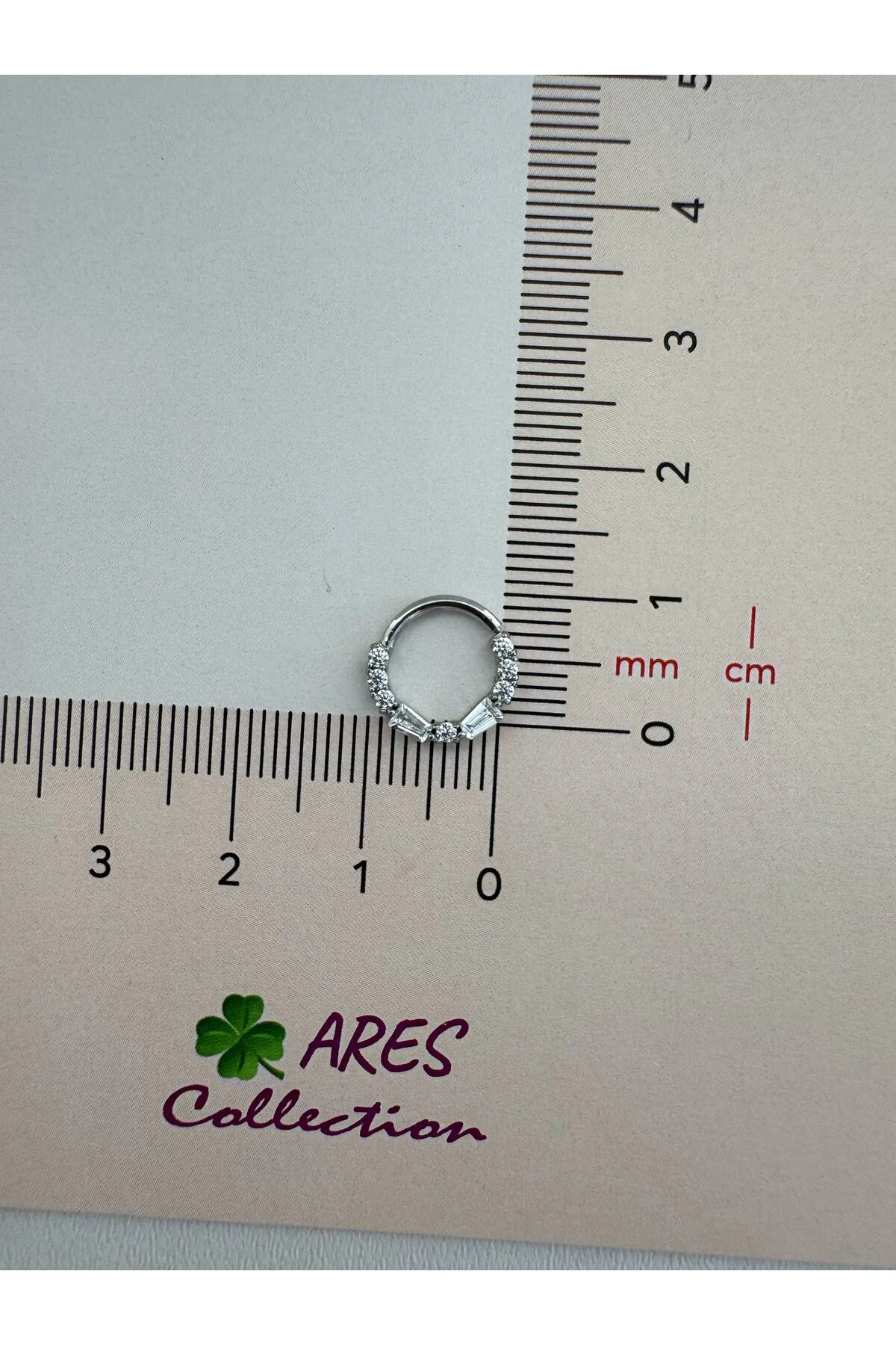 g23 Titanium (titanyum) zirkon taşlı 1 adet daith septum uyumlu h