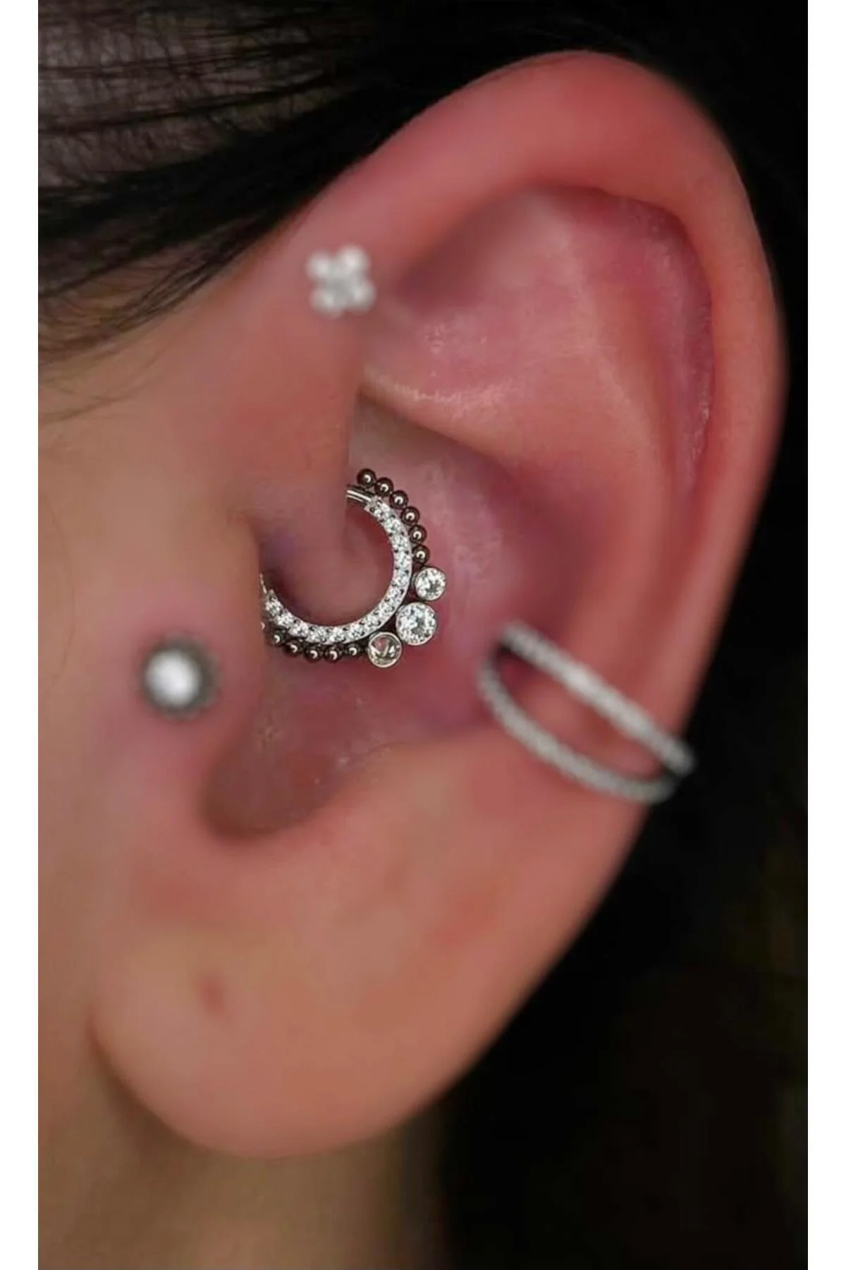 g23 Titanium (titanyum) zirkon taşlı 1 adet daith septum uyumlu halka piercing Fiyatı, Yorumları ve Özellikleri