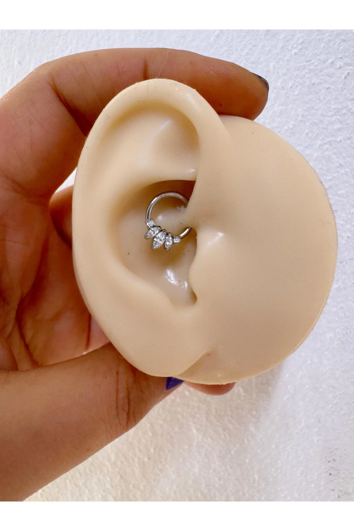 g23 Titanium (titanyum) zirkon taşlı 1 adet daith septum uyumlu h