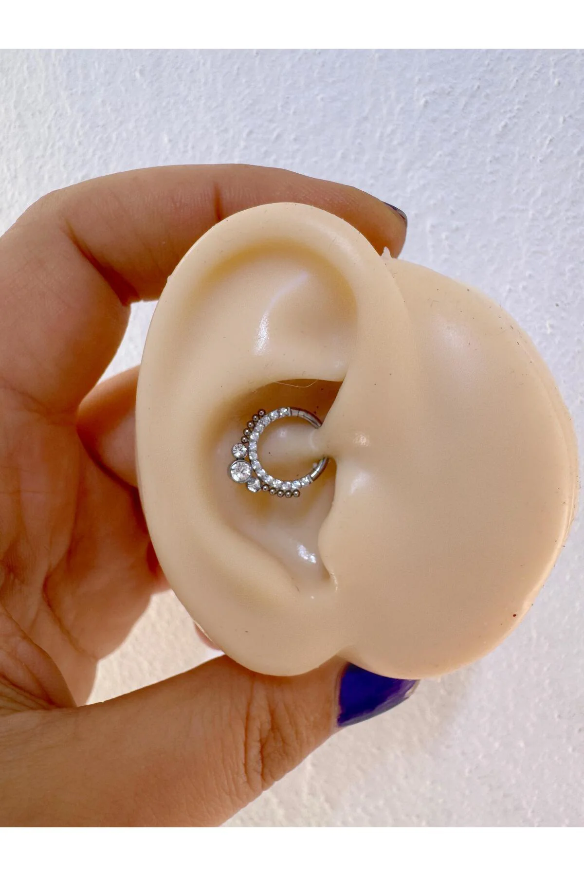g23 Titanium (titanyum) zirkon taşlı 1 adet daith septum uyumlu halka piercing Fiyatı, Yorumları ve Özellikleri