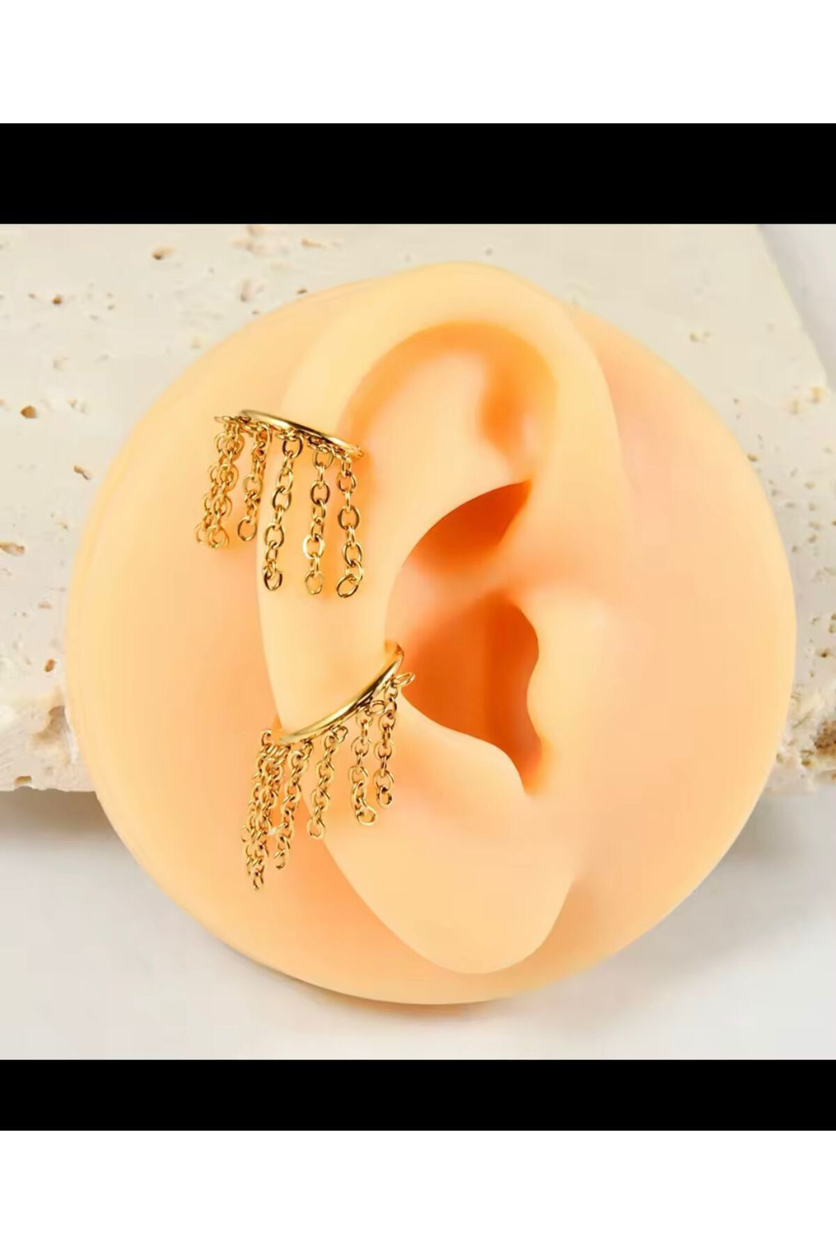G23 TİTANİUM ( TİTANYUM ) 1 ADET  HELİX LOBE CONCH UYUMLU MENTEŞELİ HALKA PİERCİNG