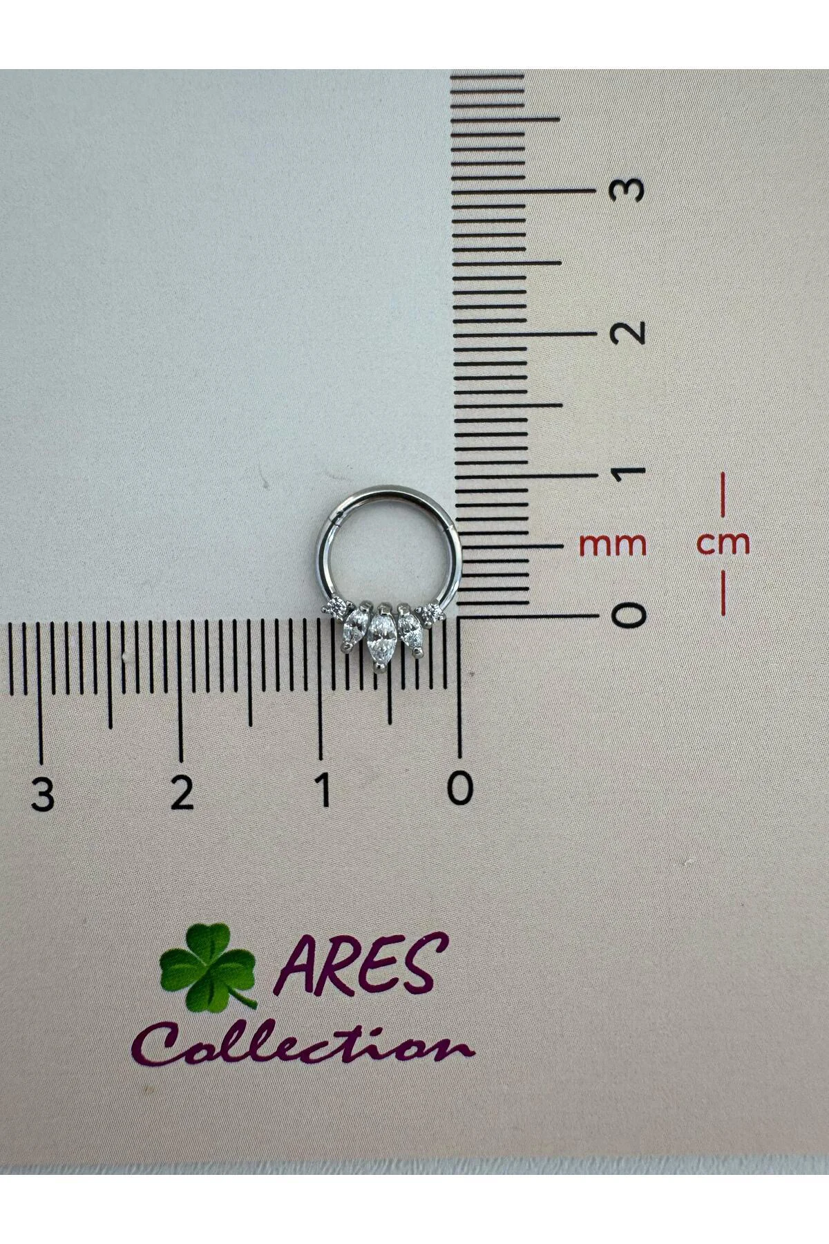 g23 Titanium (titanyum) zirkon taşlı 1 adet daith septum uyumlu h