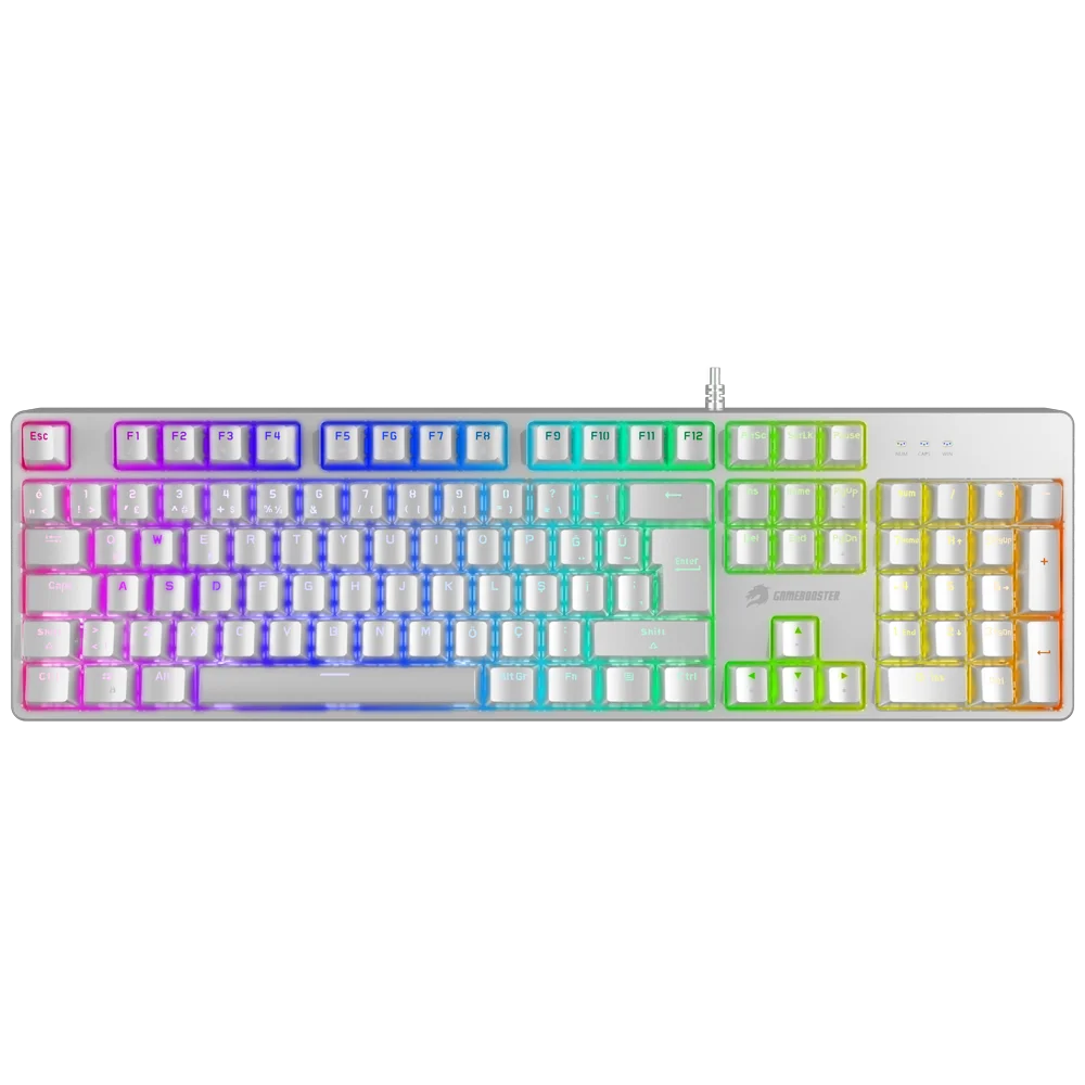 G24 Enigma Rainbow Aydınlatmalı Red Switch Mekanik Beyaz Oyun Klavyesi GB-G24W