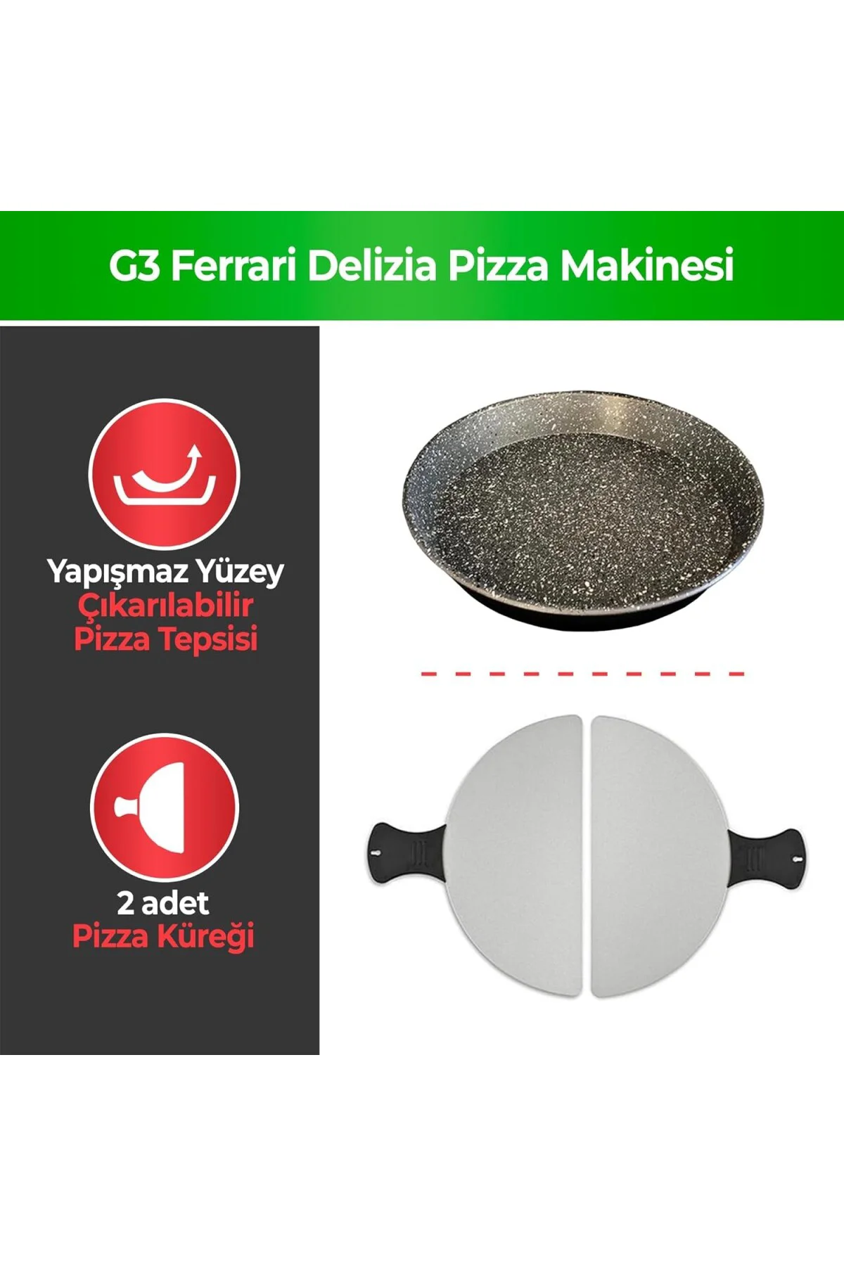 G3Ferrari Delizia Pizza Makinesi 3 Taş Tabanlı 400°C Pizza Fırını