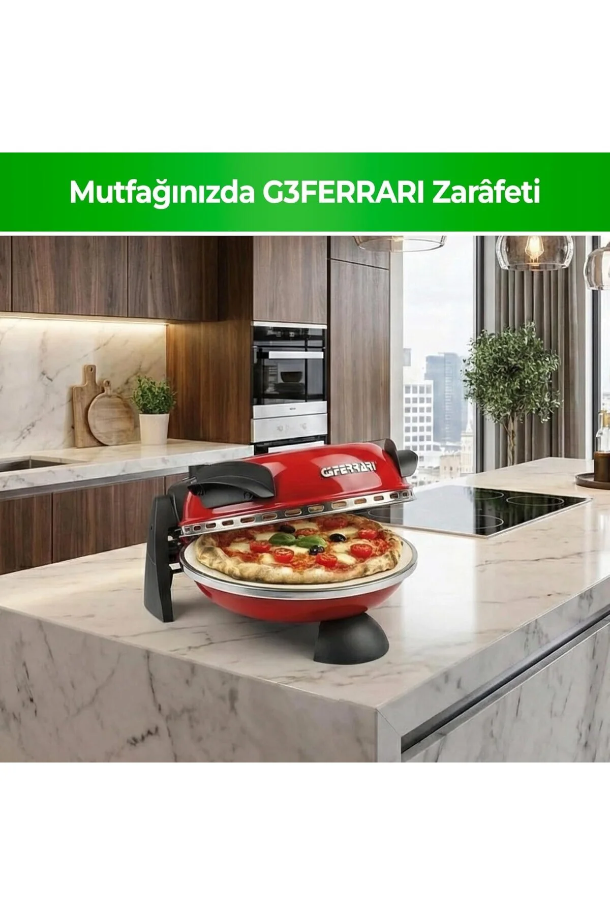G3Ferrari Delizia Pizza Makinesi 3 Taş Tabanlı 400°C Pizza Fırını