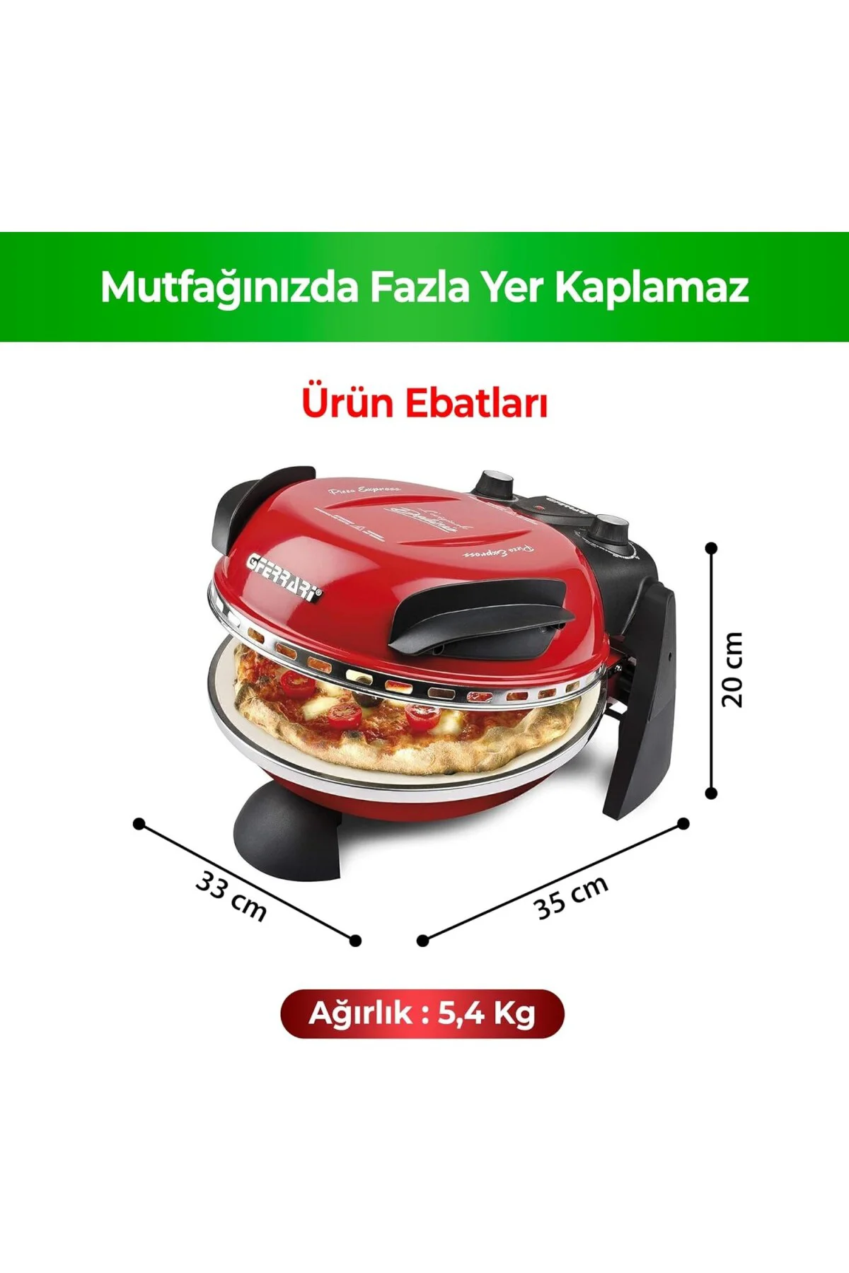 G3Ferrari Delizia Pizza Makinesi 3 Taş Tabanlı 400°C Pizza Fırını