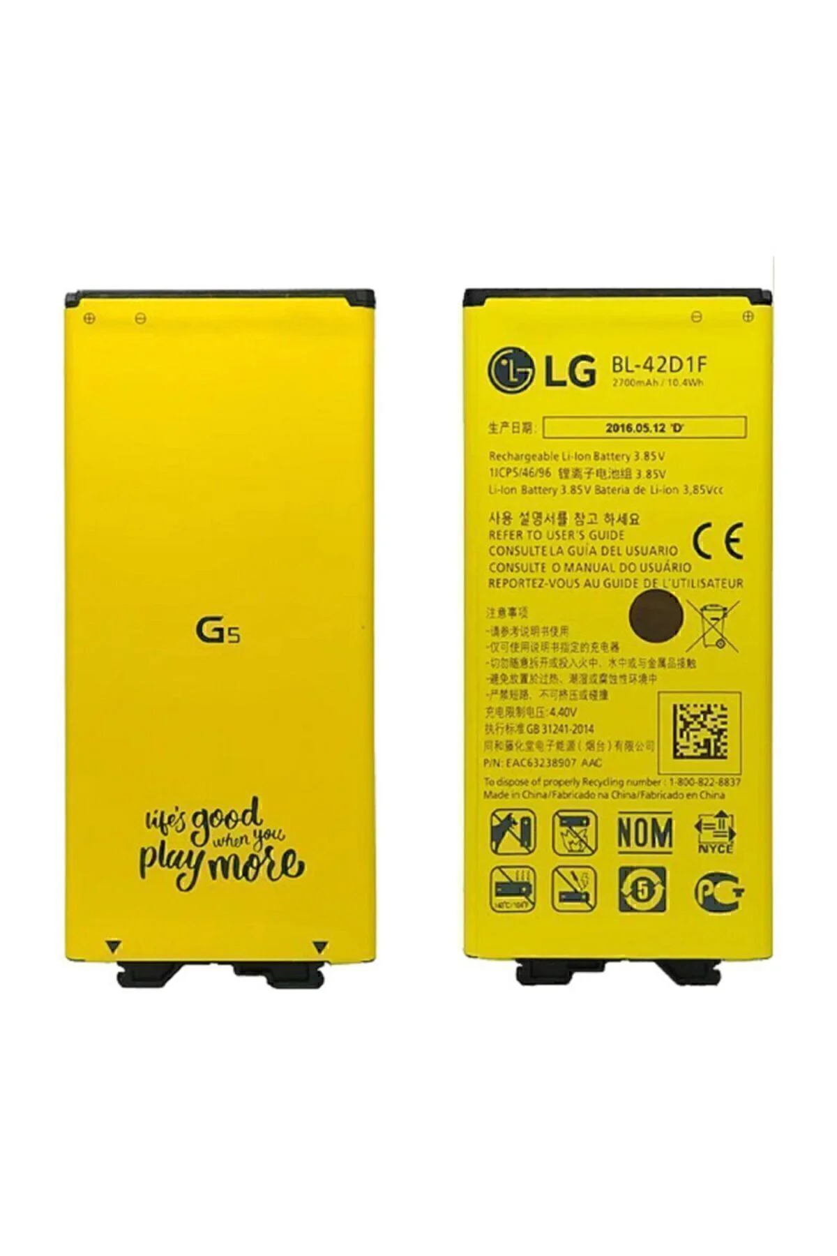 G5 Bl-42d1f Orjinal Batarya Pil H850/h840/h820/h860 Seri Uyumlu 2,800 Mah