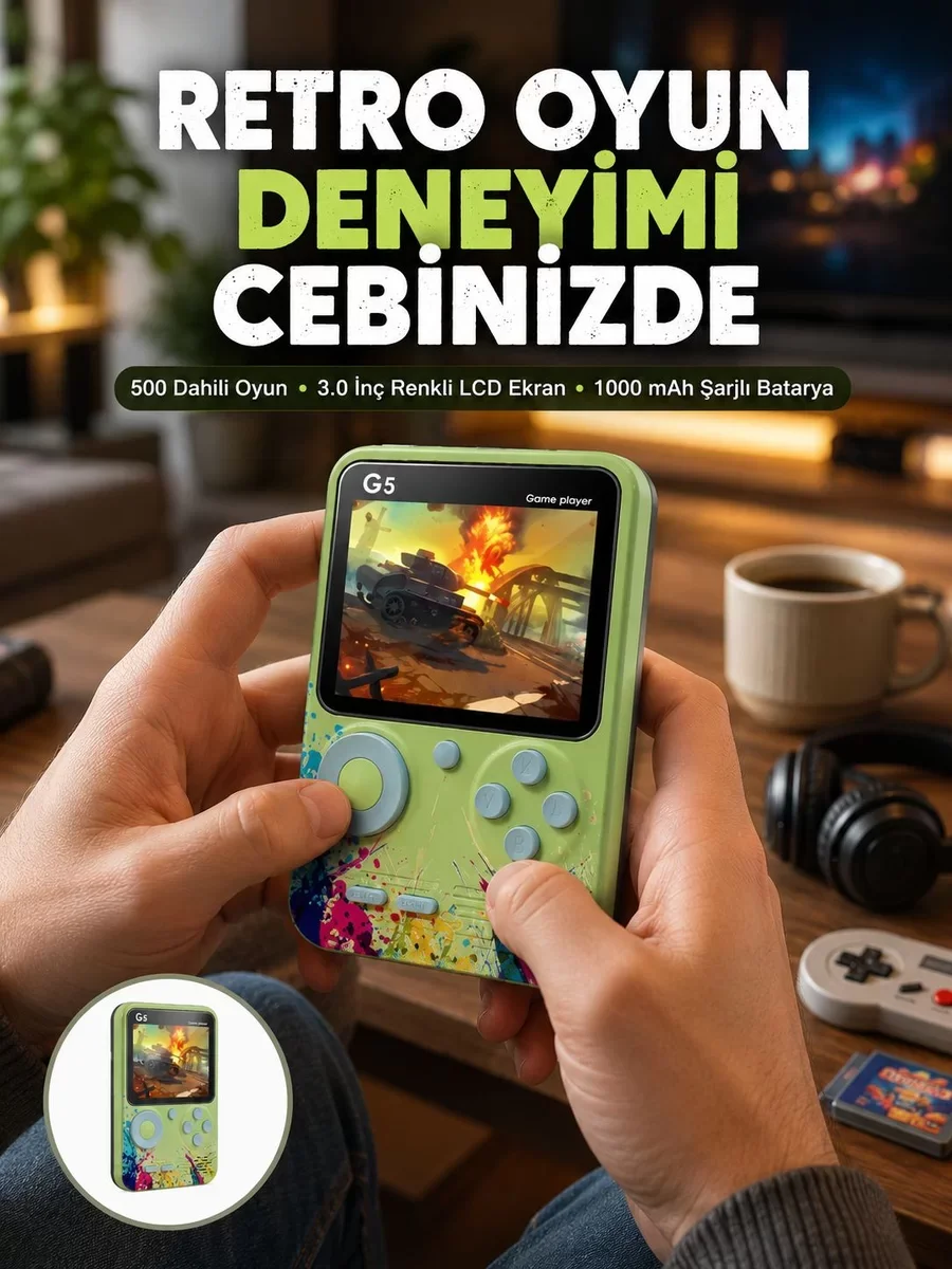G5 Game Box Retro Mini Oyun Konsolu – 500 Klasik Oyun ve Yeni Nesil Deneyimi