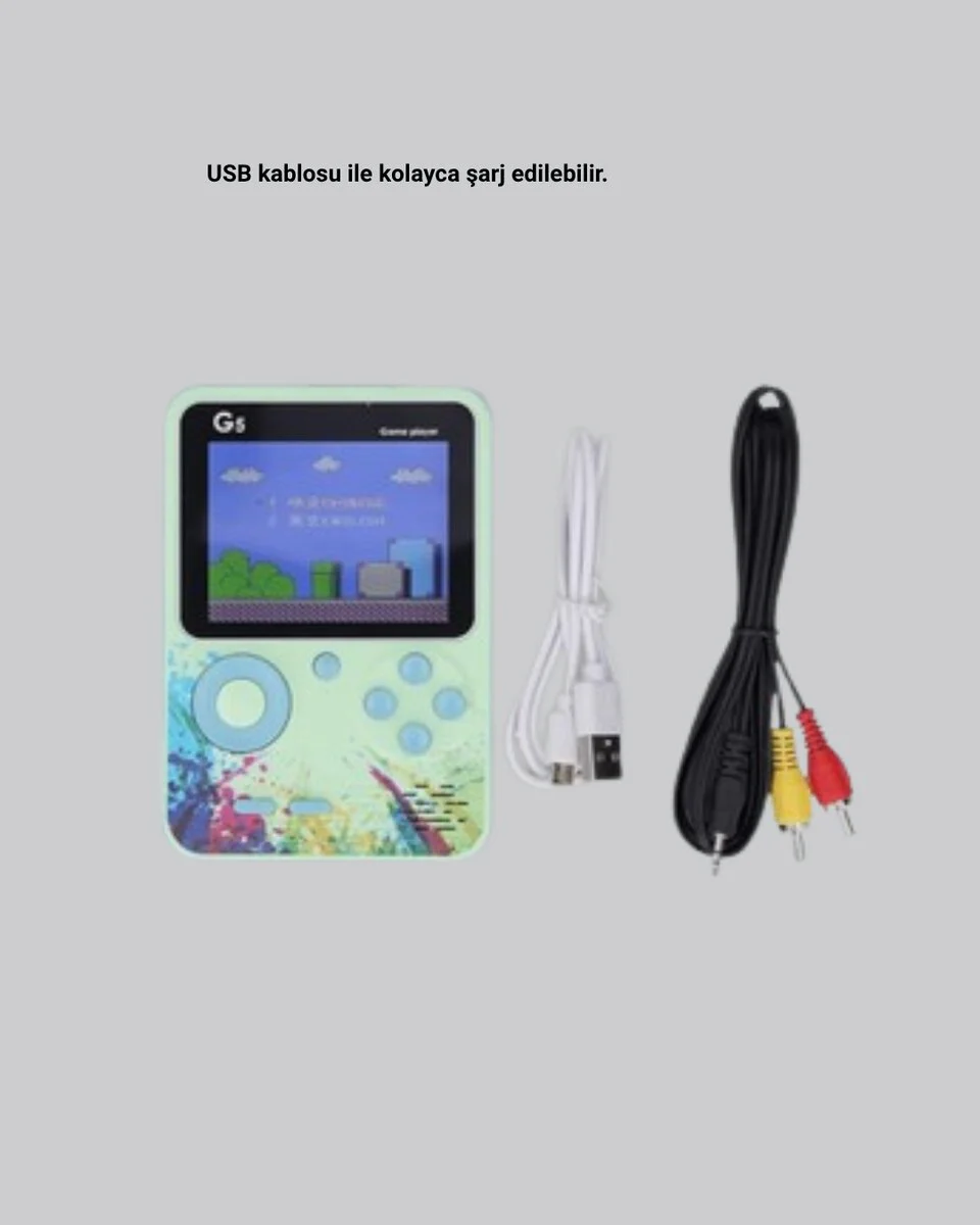 G5 Taşınabilir Retro Oyun Konsolu - 500 Oyunlu, 3 inç HD Şarjlı Mini Oyun Cihazı