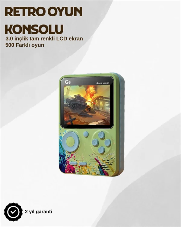 G5 Taşınabilir Retro Oyun Konsolu – Çocuk ve Yetişkinler İçin G5 Taşınabilir Retro Oyun Konsolu – Çocuk ve Yetişkinler İçin
