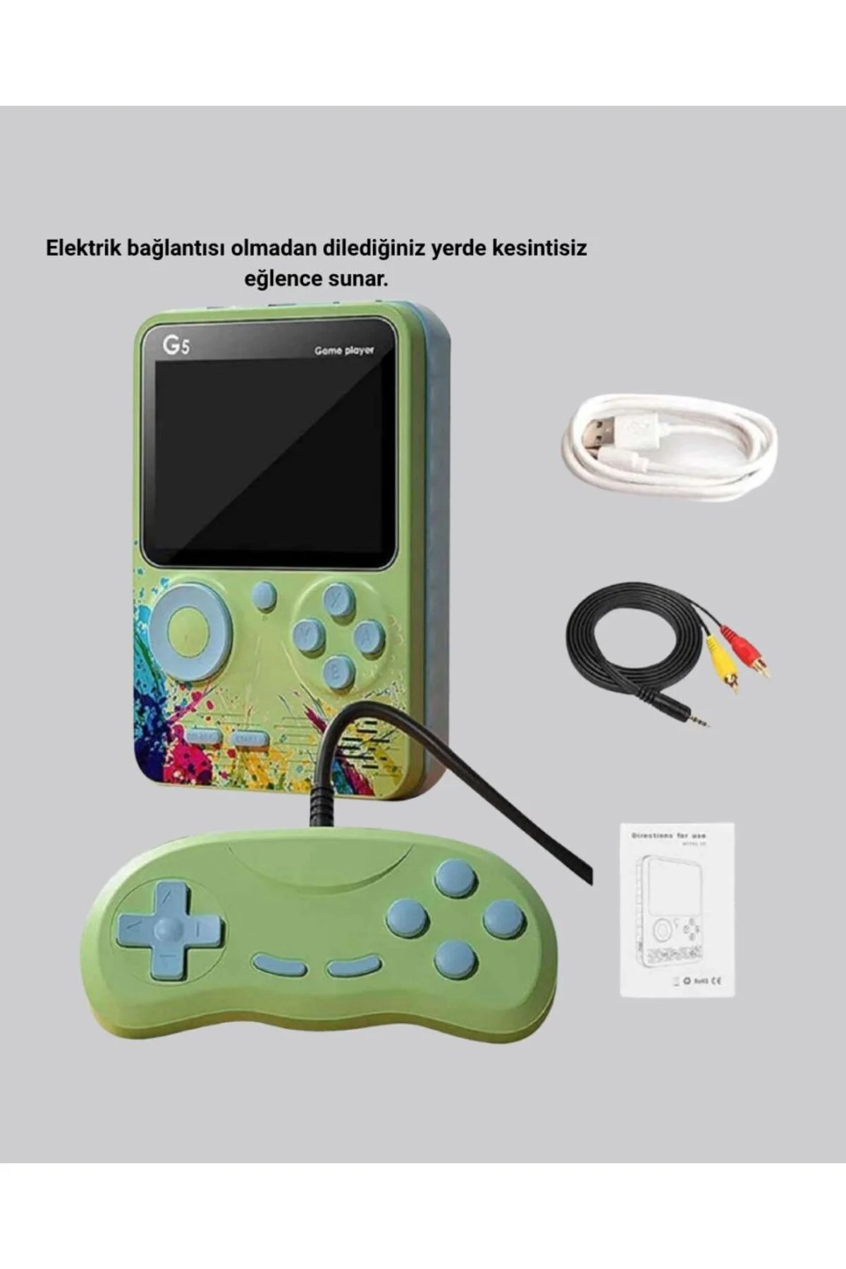 G5 Taşınabilir Retro Game Box 500 Oyunlu Şarjlı Mini Oyun Konsolu