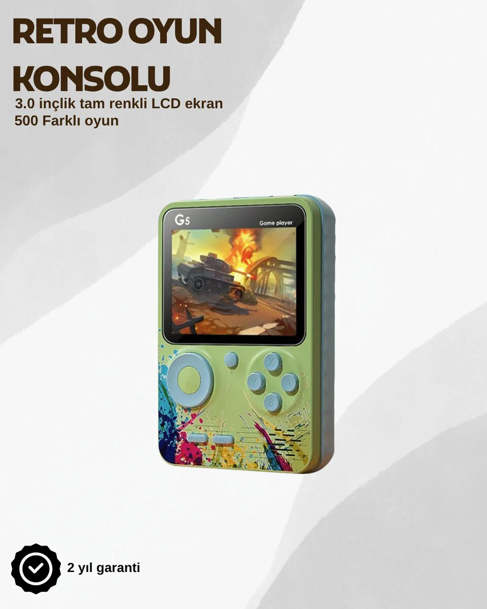 G5 Taşınabilir Retro Oyun Konsolu - Çocuk ve Yetişkinler İçin En Popüler Retro Oyun Cihazı