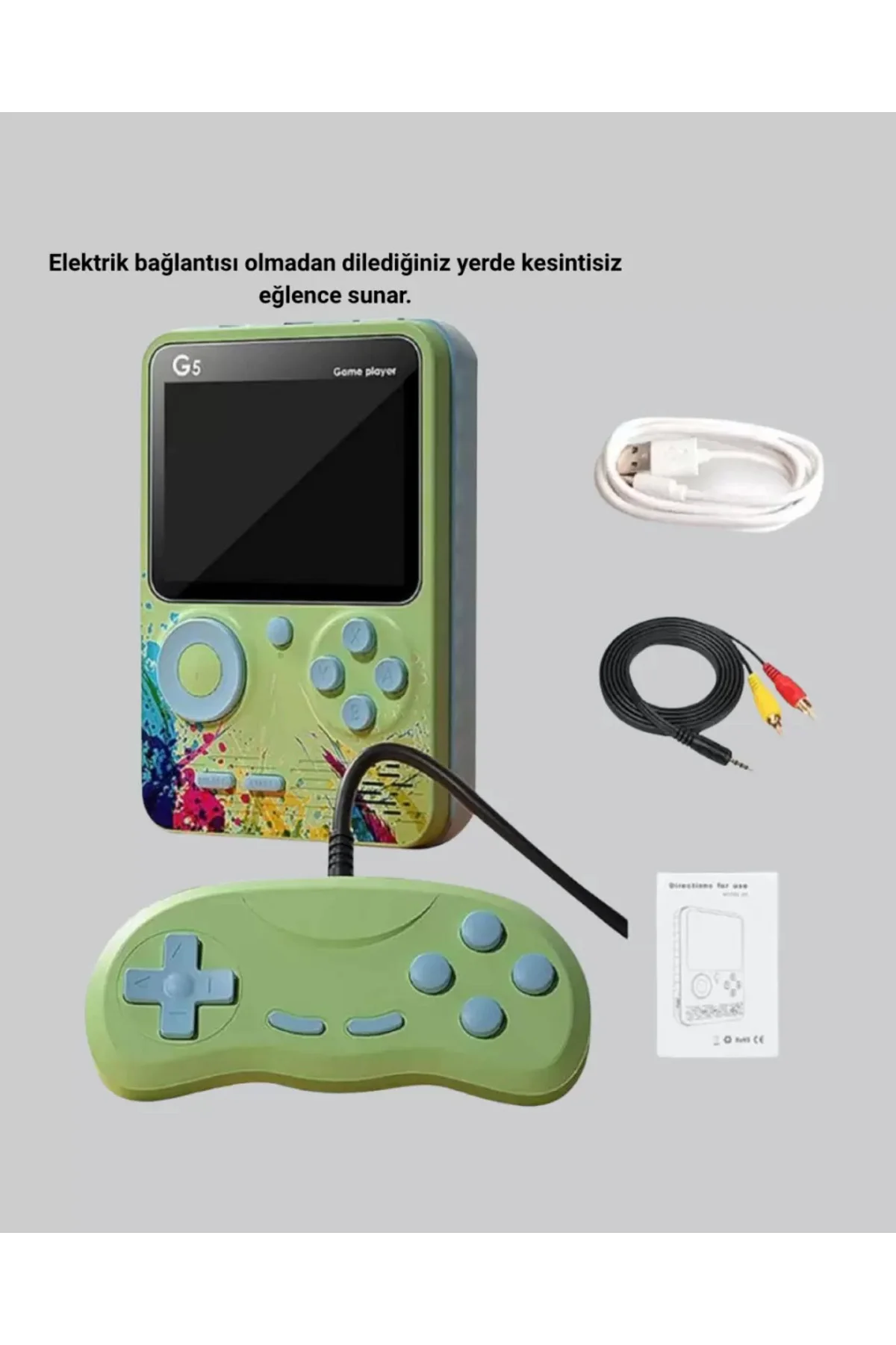 G5 Taşınabilir Retro Game Box 500 Oyunlu Şarjlı Mini Oyun Konsolu