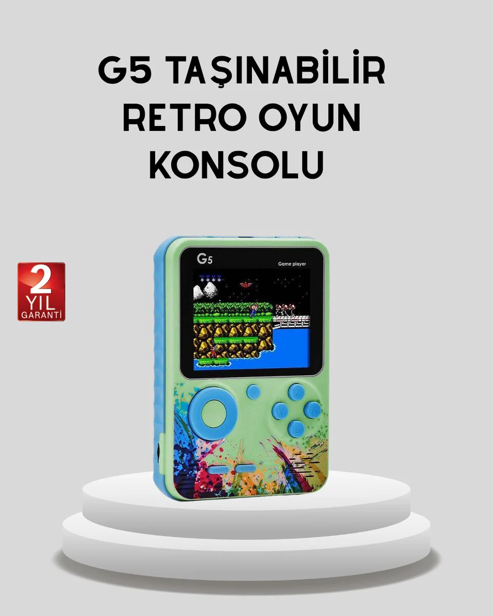 G5 Taşınabilir Retro Oyun Konsolu - 500 Oyunlu, 3 inç HD Şarjlı Mini Oyun Cihazı