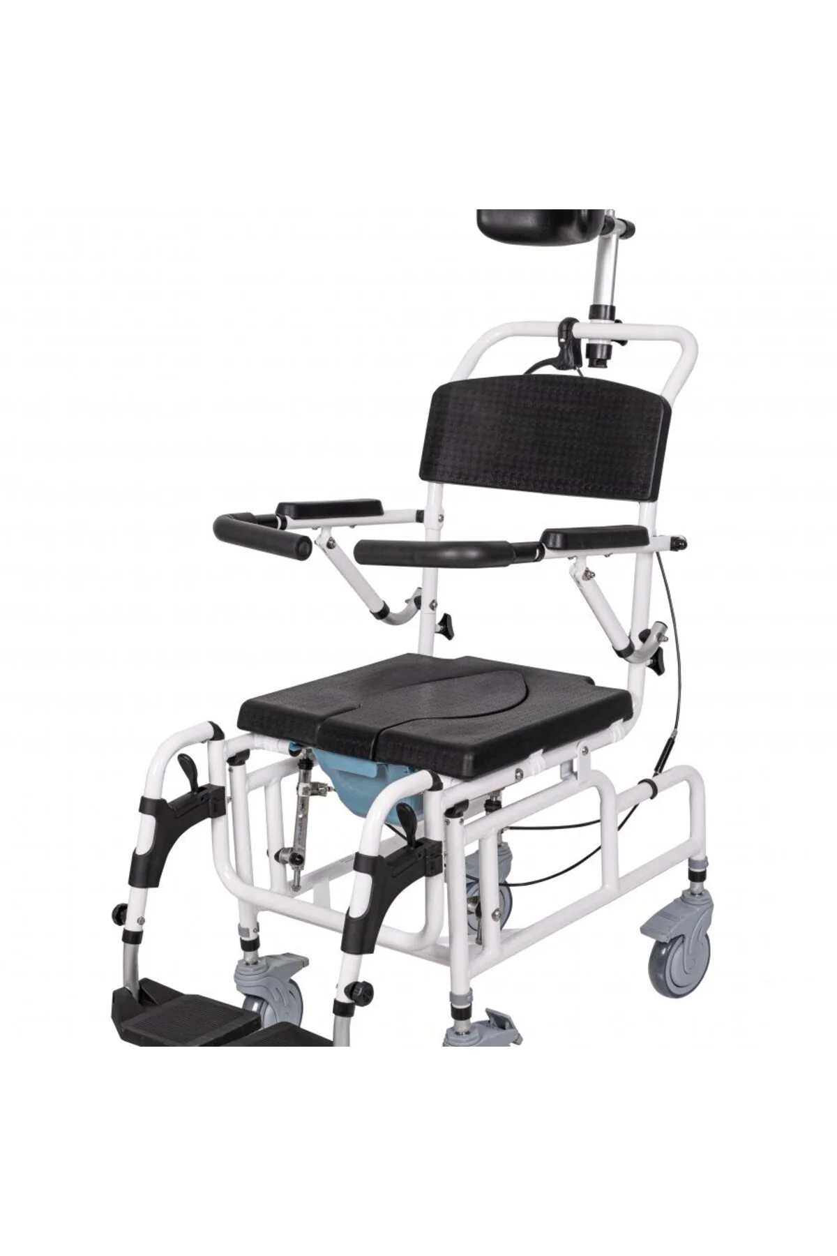 G541 Tilt Klozetli Banyo Tuvalet Sandalyesi Alüminyum Tekerlekli Ayarlı 136 Kg