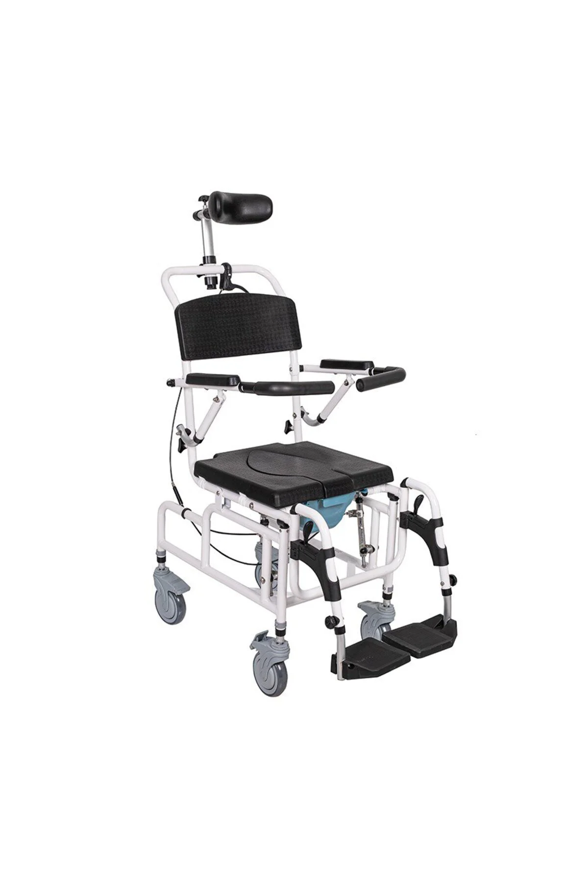 G541 Tilt Klozetli Banyo Tuvalet Sandalyesi Alüminyum Tekerlekli Ayarlı 136 Kg